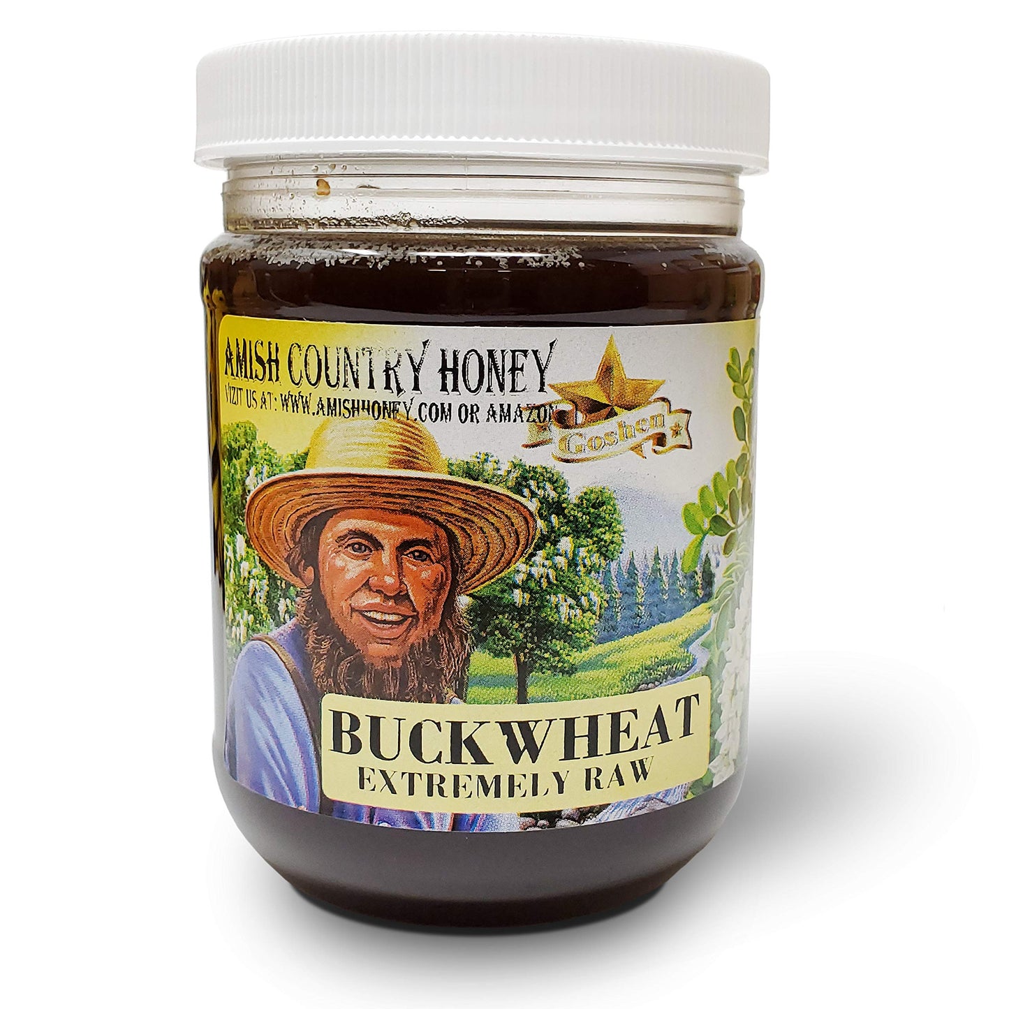 Goshen Honey Raw Buckwheat Dark Honey - Unfiltered, Pure & Natural - 16 Oz