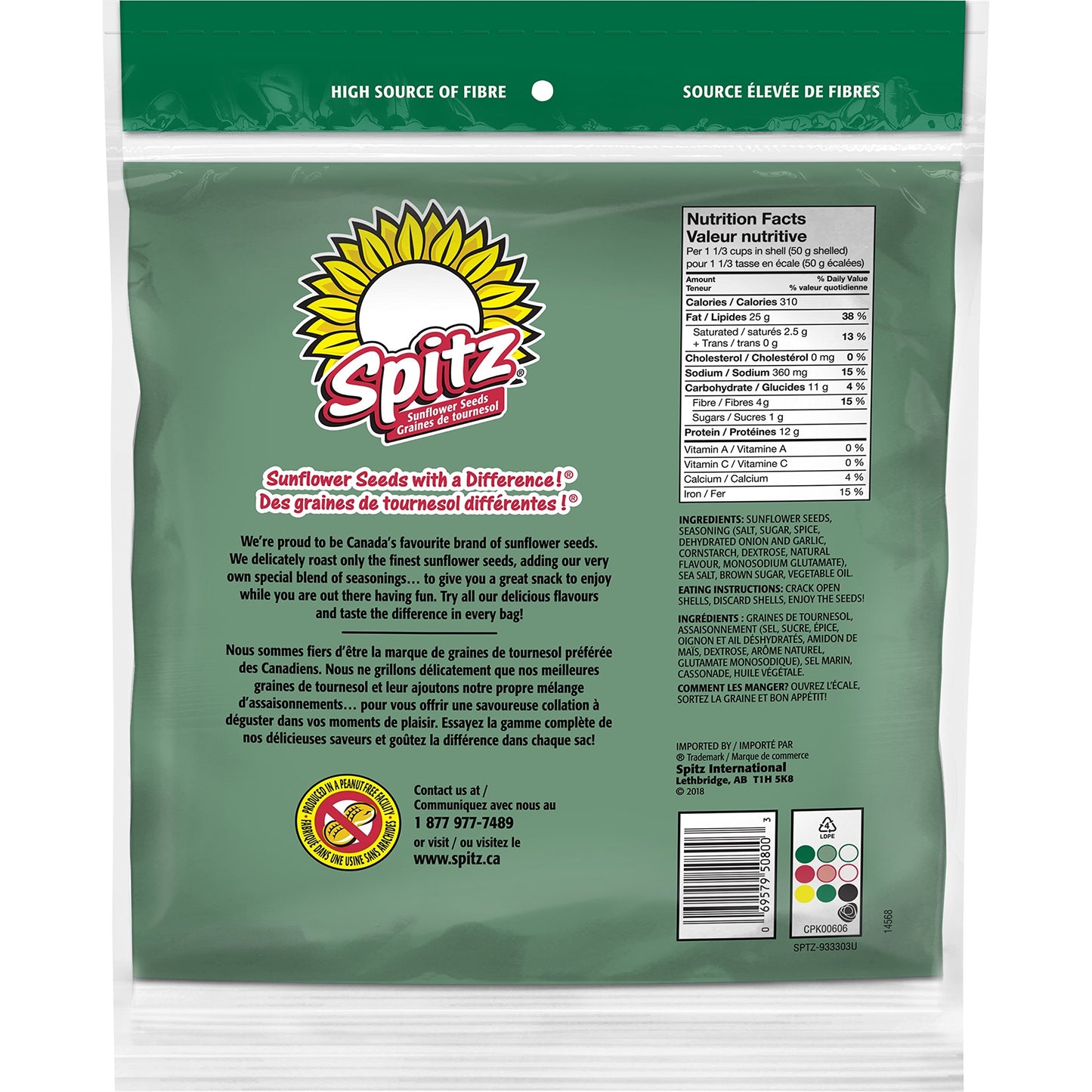 Spitz Seasoned Sunflower Seeds, 6 Ounce, 12 Count