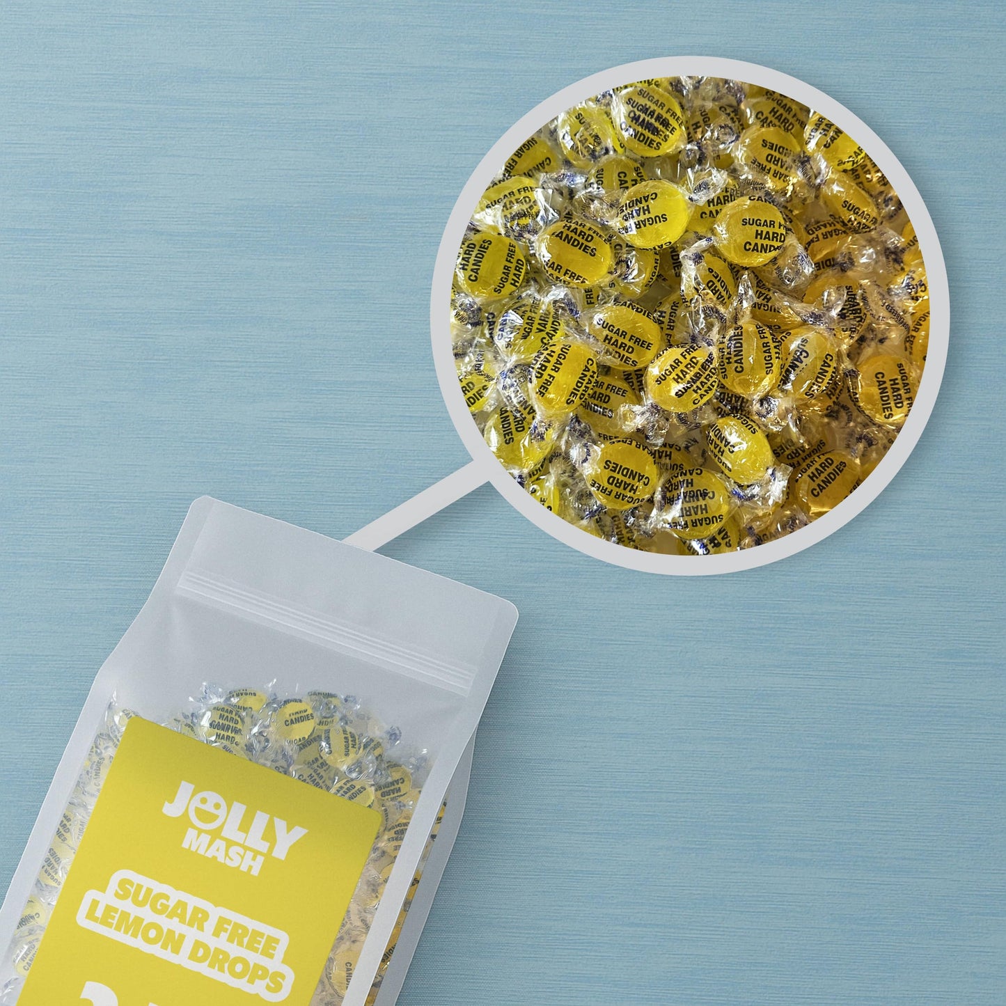 Sugar Free Lemon Drops Hard Candy | 2 LBS | Individually Wrapped Lemon Drops Zero Sugar Candy Bulk Bag