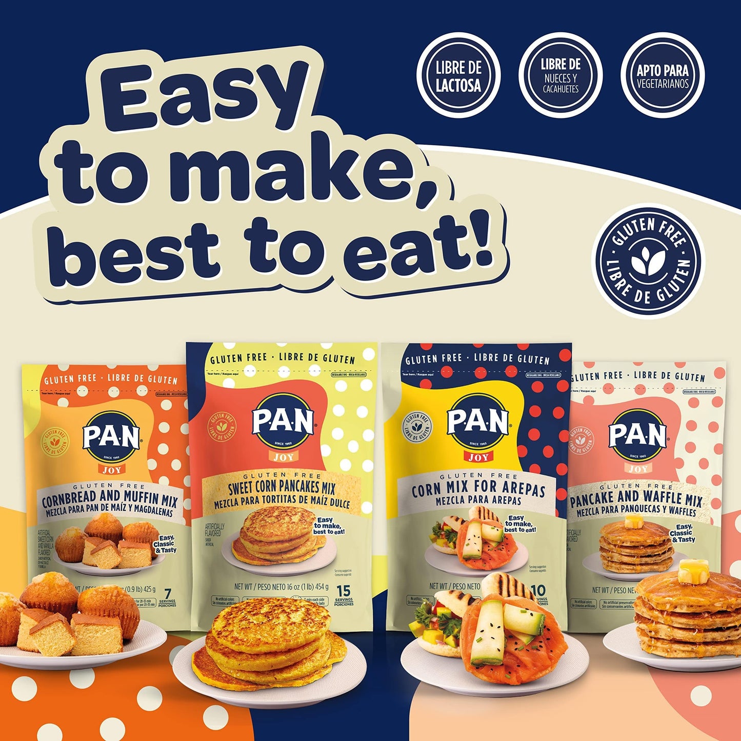 P.A.N Sweet Corn Pancakes Mix - Gluten Free Easy To Prepare 1 Lb (Pack Of 1)