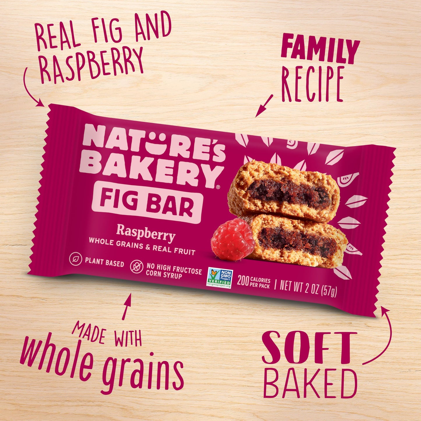 Natures Bakery Whole Wheat Fig Bars, Raspberry, Real Fruit, Vegan, Non-GMO, Snack bar, 6 Count (Pack of 6)