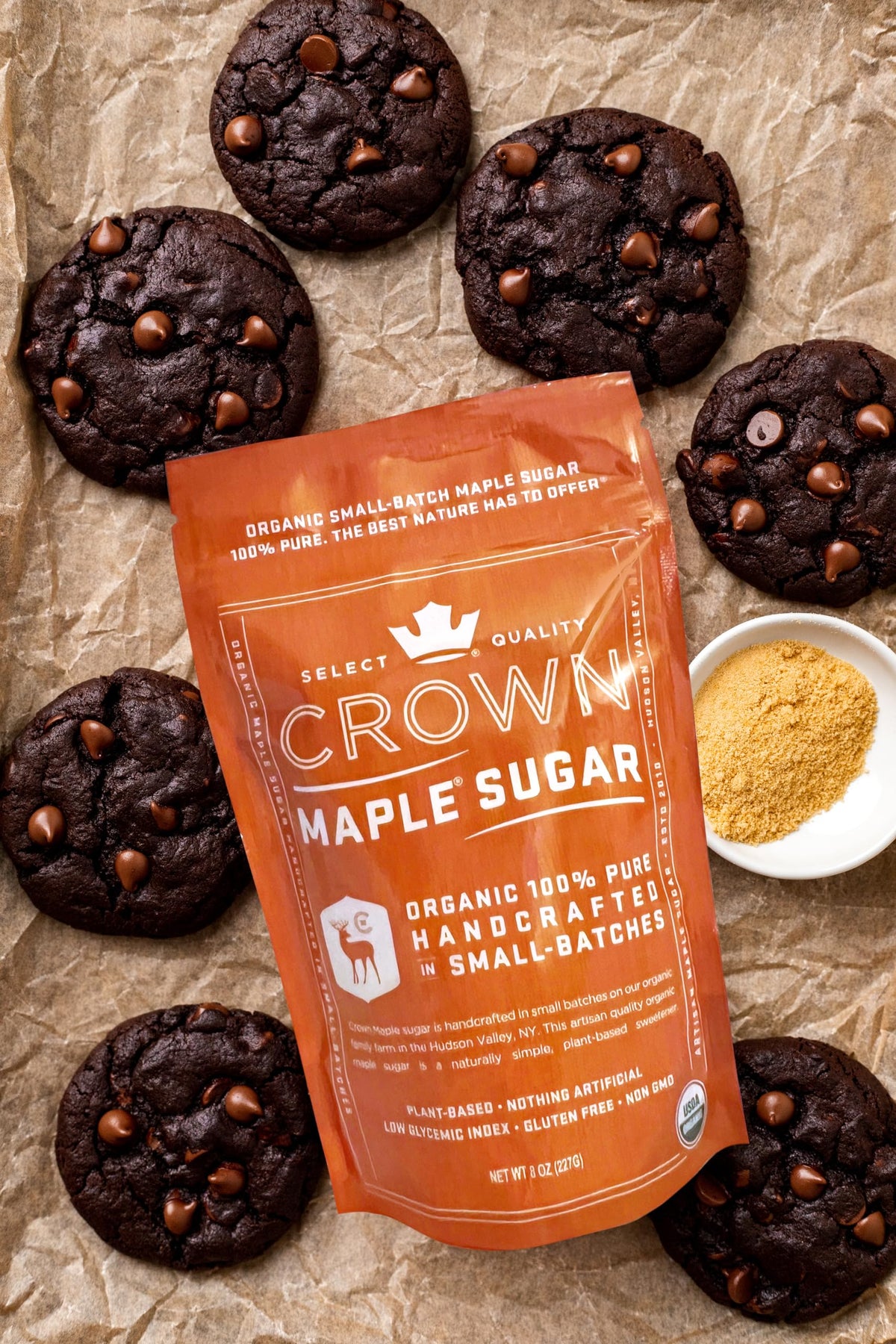 Crown Maple Organic Maple Sugar  8 Oz  No Additives  All Natural  Light Colored Sugar  Small Batch Aritsan Sweetener