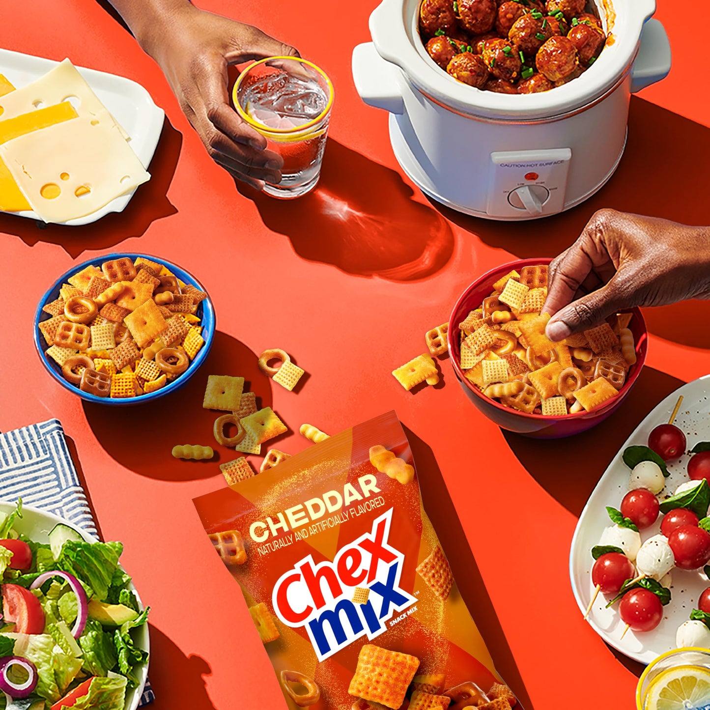 Chex Mix Cheddar Snack Mix, Savory Snack Bag, 8 oz