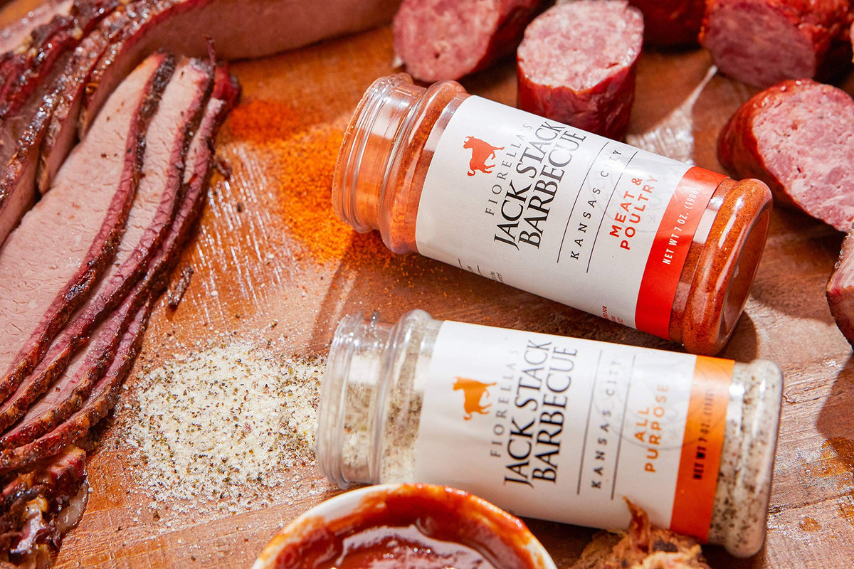 Fiorellas Jack Stack Barbecue All Purpose Dry Rub Seasoning - 2 Pack (7oz Each) - Perfect for Chicken, Beef, Ribs, Vegetables, Seafood