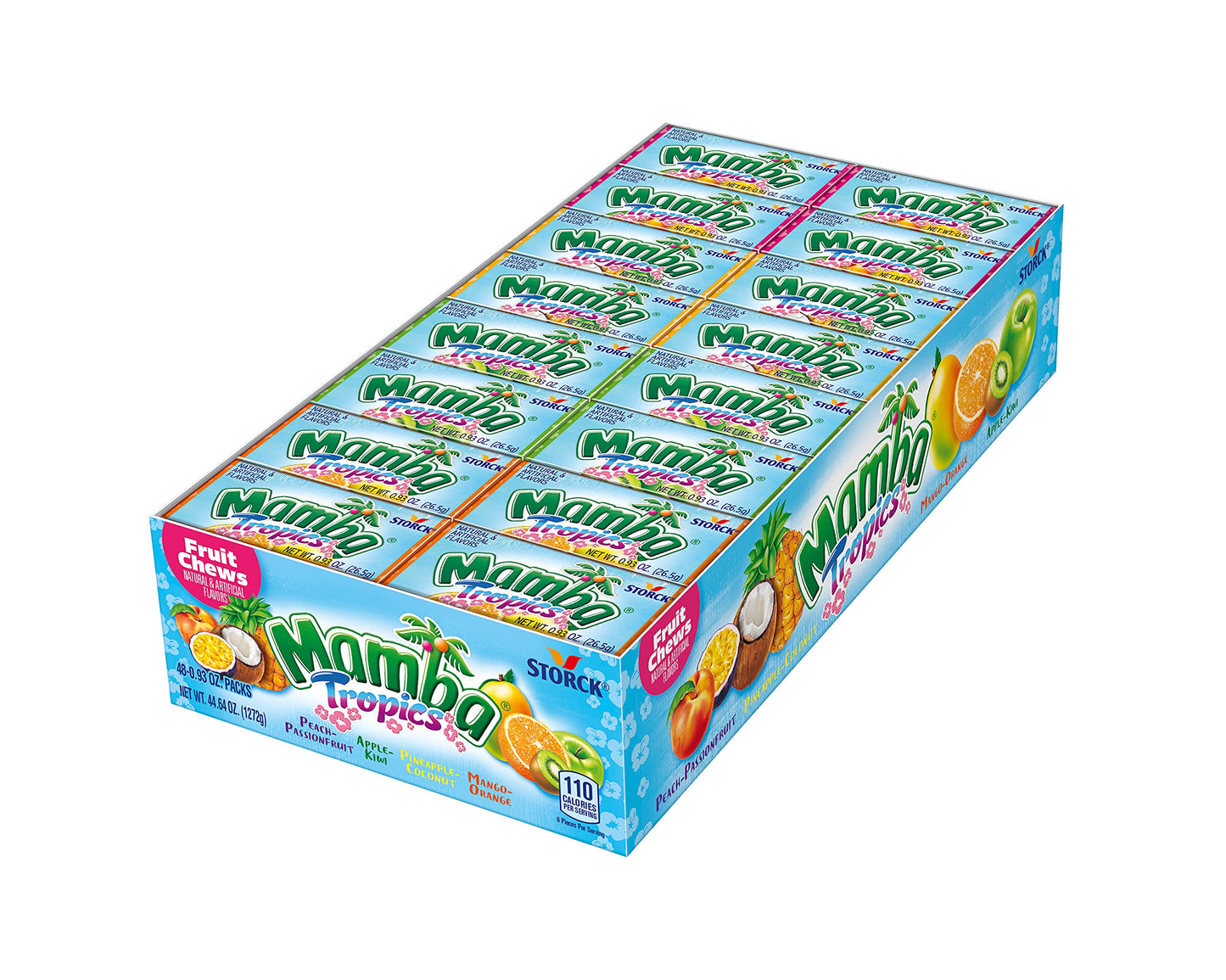 Mamba Tropics Fruit Chews Candy, 6 Pieces (Pack Of 48)
