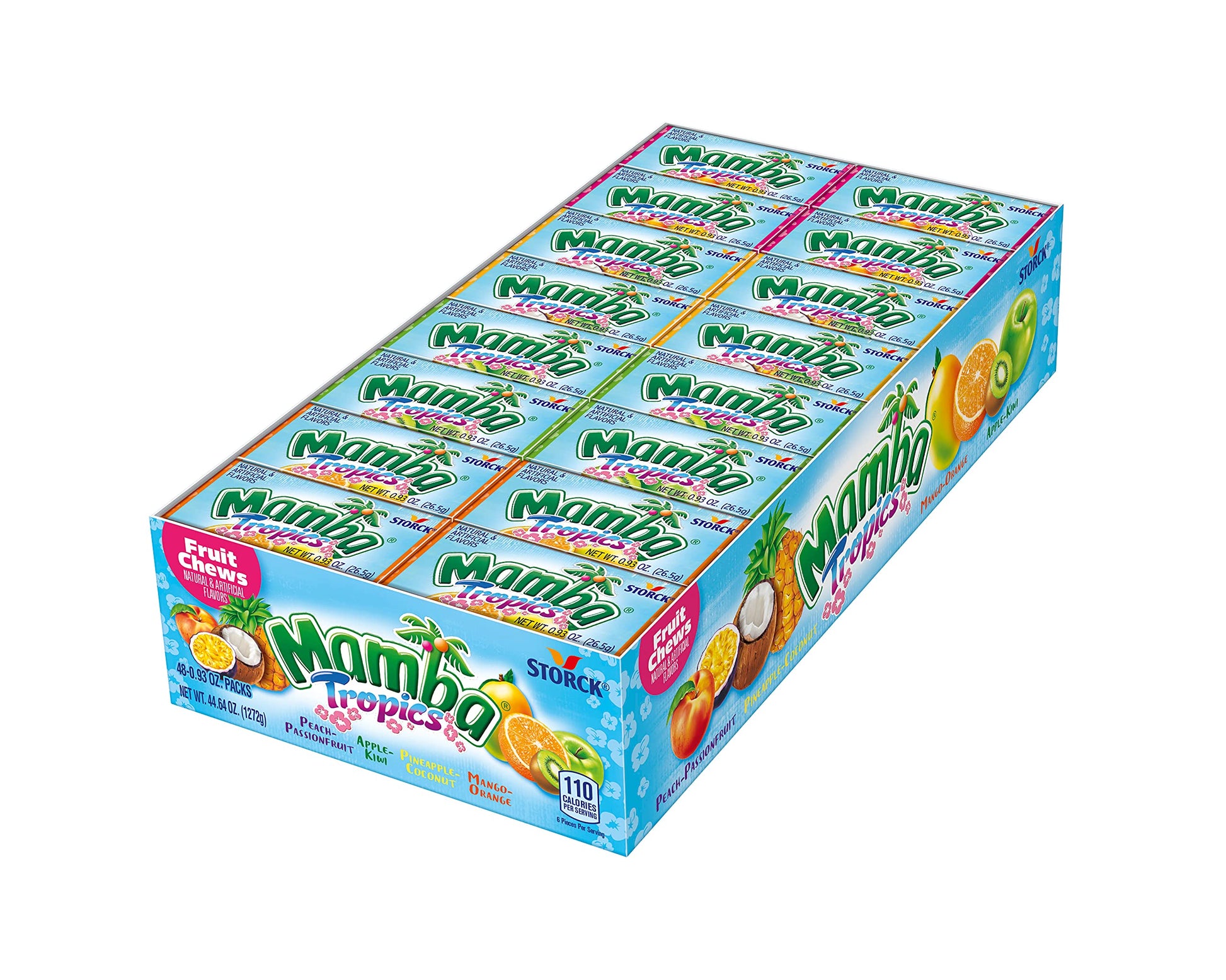 Mamba Tropics Fruit Chews Candy, 6 Pieces (Pack Of 48)
