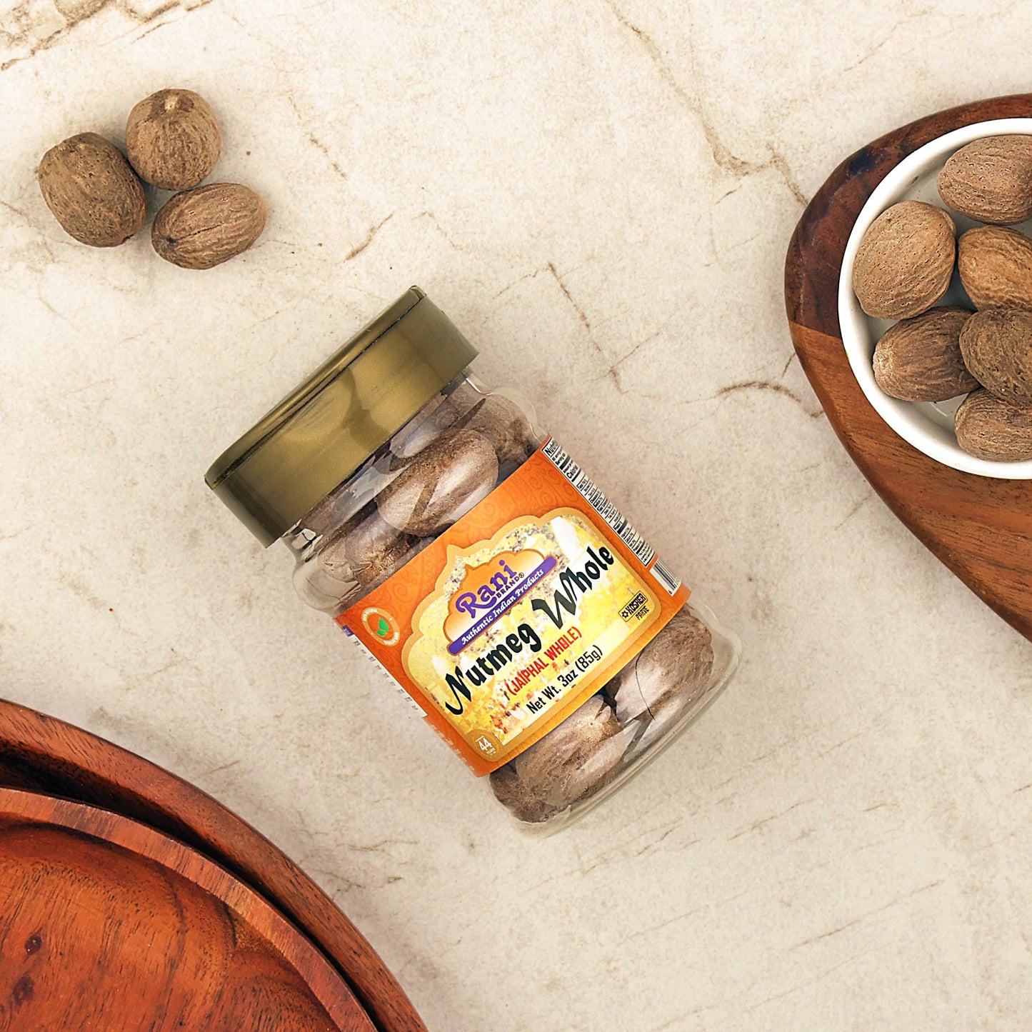 Rani Nutmeg Whole Spice, Vegan, Gluten Friendly, Non-GMO, Kosher, 3oz (85g) PET Jar, Indian Origin