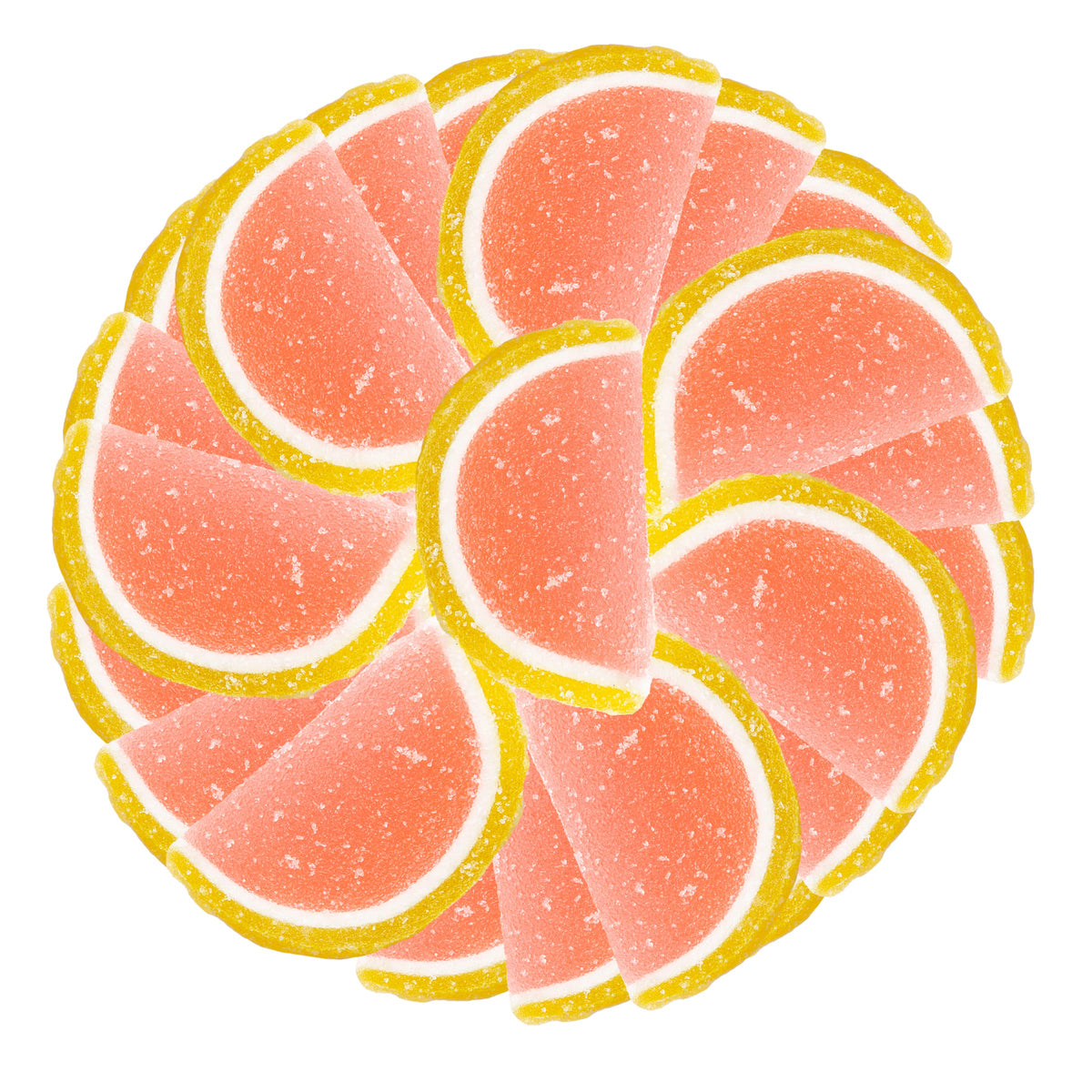Oh! Nuts Grapefruit Jelly Fruit Slices Sugar Candy - 5 Lb Bulk Bag - Traditional Old Fashioned Chewy Gummy Sweet Confectionery -
