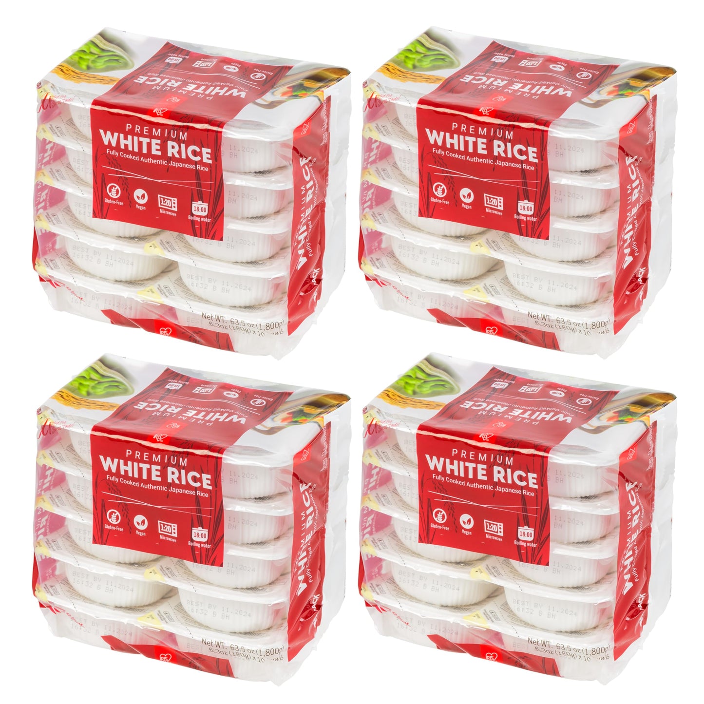 Iris Ohyama Instant White Rice - Gluten Free Vegan, Japanese Short Grain Sushi Rice, 6.3 Ounce (Pack of 40)