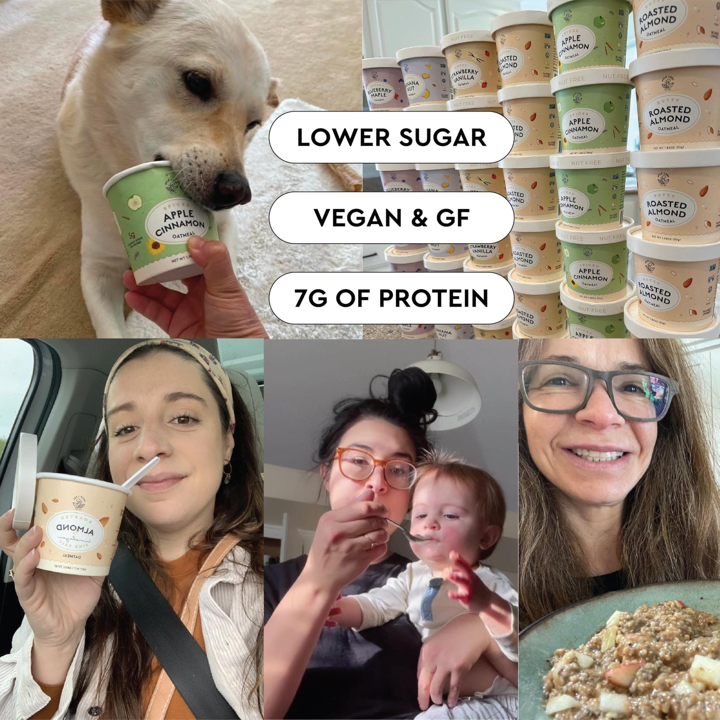 Mylk Labs Banana Nut Protein Oatmeal Cups, Whole Grain, Low Sugar, High Fiber Breakfast with Superfoods, Quick & Easy, On the Go