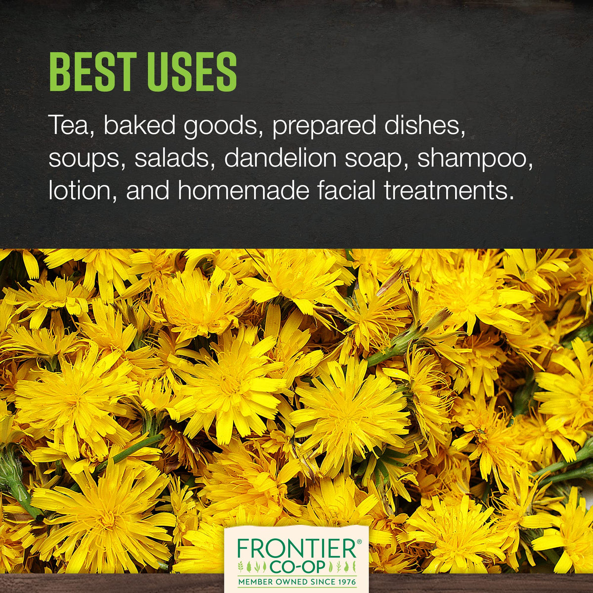 Frontier Co-Op Organic Dandelion Leaf, Cut And Sifted - Dried For Loose Tea, Caffeine-Free Coffee Alternative, Or Powder Nutrition Product Capsules - Kosher | 16 Ounce (Pack Of 1)