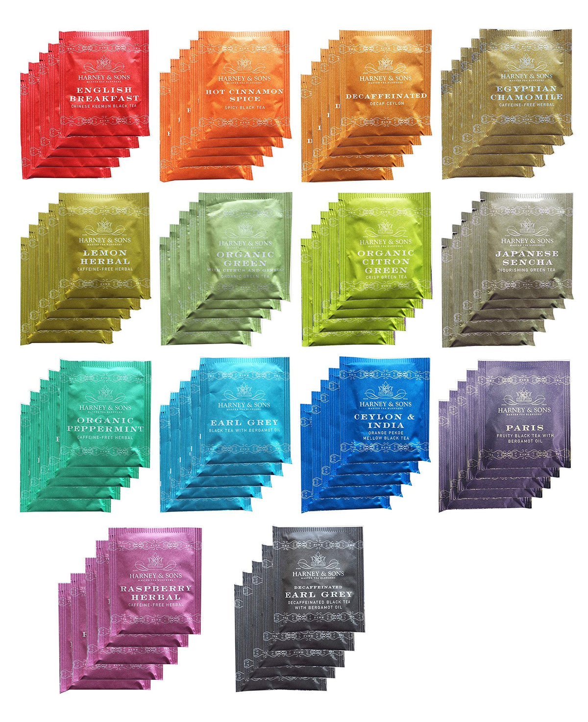 Harney & Sons Assorted Tea Bag Sampler 70 Count Great For Birthday, Hostess And Co-Worker Gifts