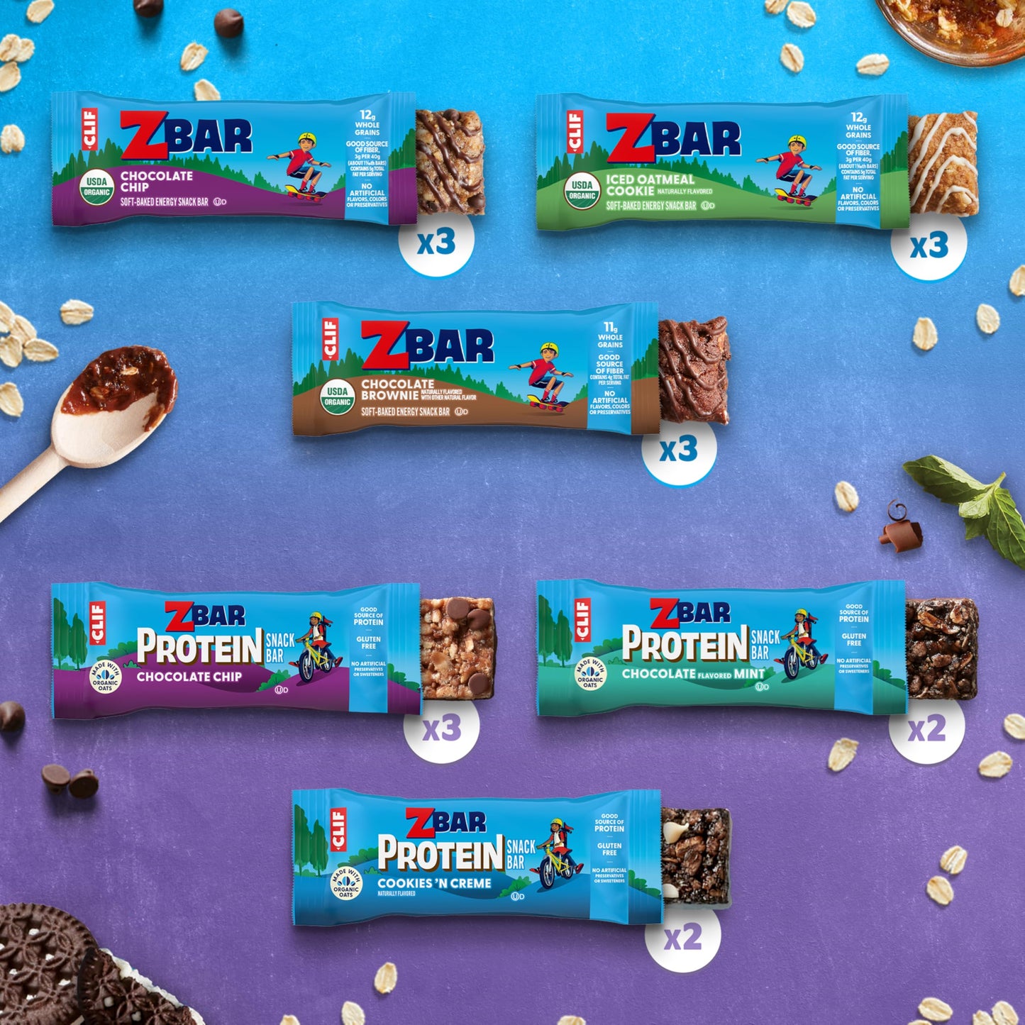 Zbar And Zbar Protein - Variety Pack - Made With Organic Oats - Non-Gmo - Soft-Baked Energy Snack Bars And Crispy Protein Bars (16 Pack)