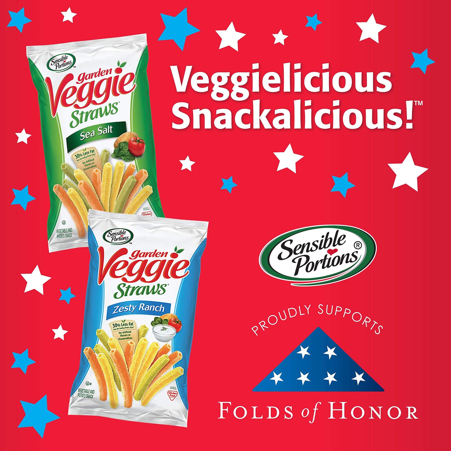 Sensible Portions Garden Veggie Straws, Sea Salt, Snack Size, 1 Oz (Pack Of 8)