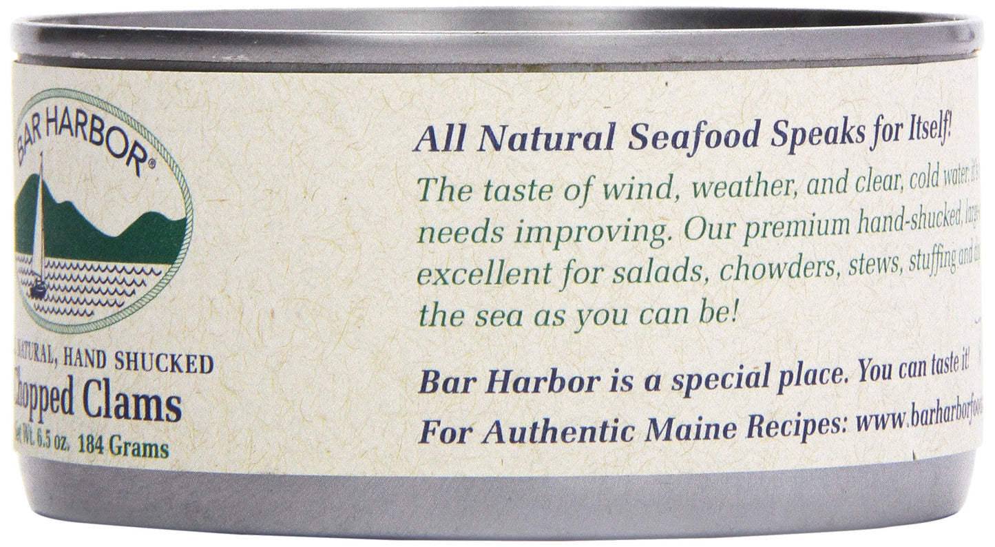 Bar Harbor Large Cut Canned Chopped Surf Clams In Clam Juice, 6.5 Oz. (Pack Of 12)