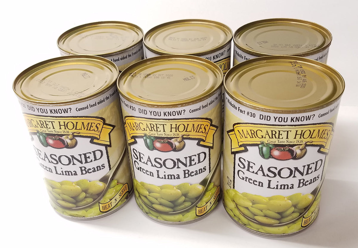 Margaret Holmes, Medium Seasoned Green Lima Beans, 15Oz Can (Pack Of 6)