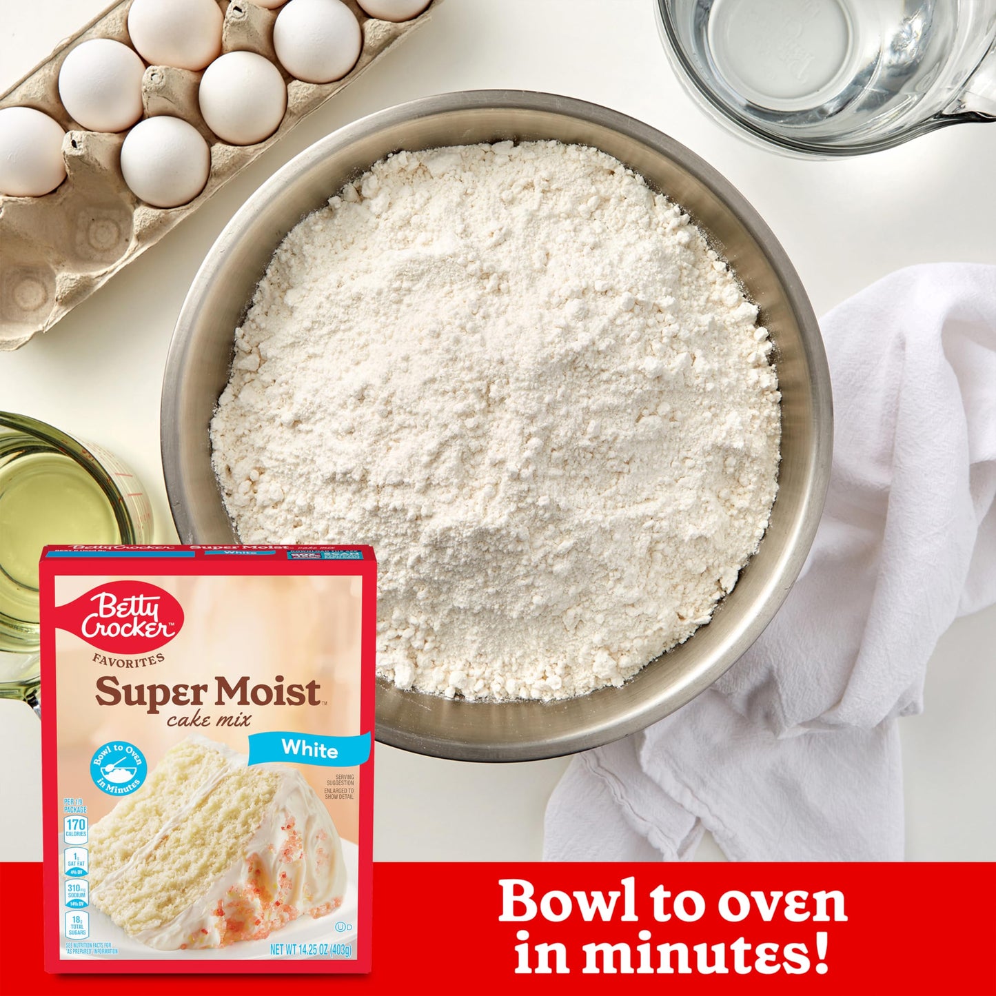 Betty Crocker Super Moist White Cake Mix, 14.25 oz, Ideal for Easter