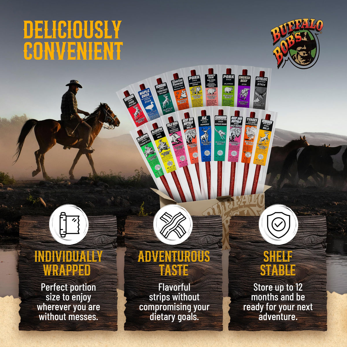 Buffalo Bob's Maple Duck Wild Game Meat Snack Stick - 10 Pack