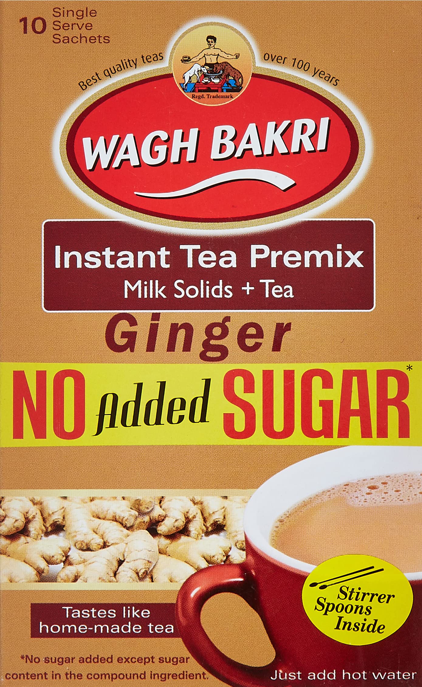 Wagh Bakri Ginger Instant Tea Premix, 80G