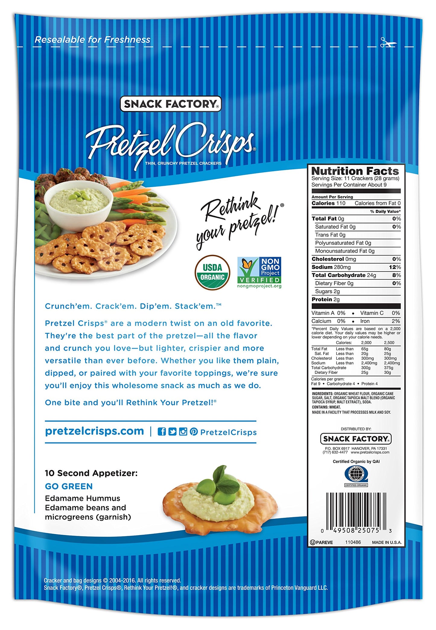SNACK FACTORY PRETZEL CRSP ORIGINAL ORG 9.35 OZ