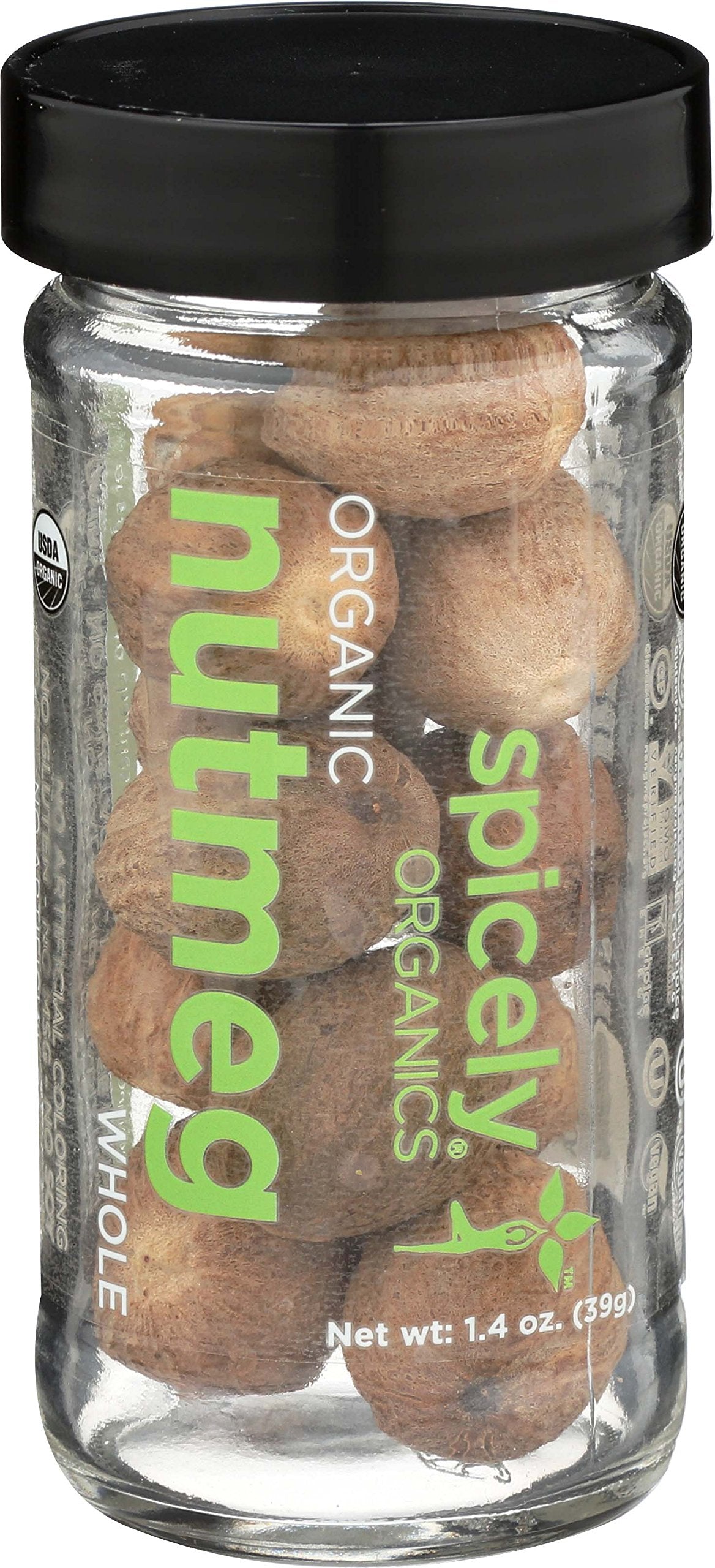SPICELY Organic Nutmeg Jar Whole, 1.4 OZ