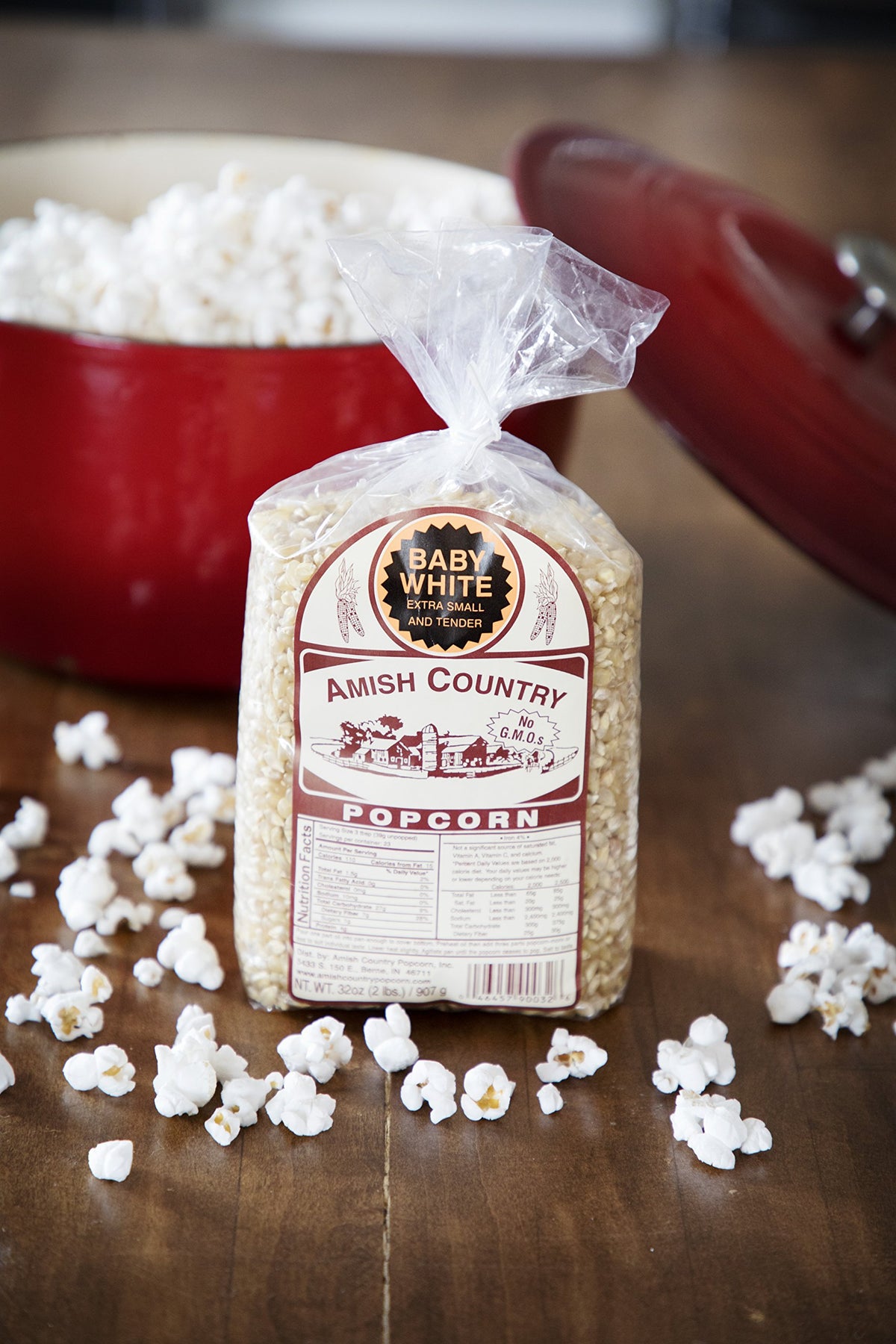 Amish Country Popcorn - Baby White Extra Small And Tender - Gmo Free 2 Lb Bag