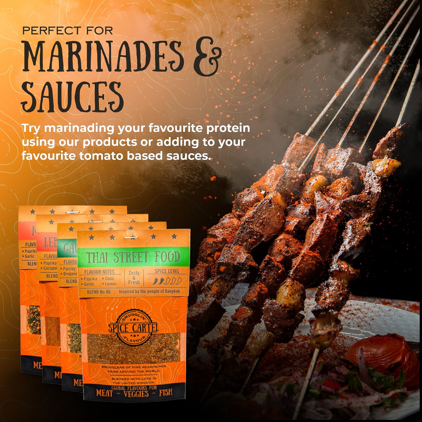 Spice Cartel Lebanese Shawarma Marinade - Artisanal Herb & Spice Blend, 35g Resealable Pouch, Hand Made in the UK