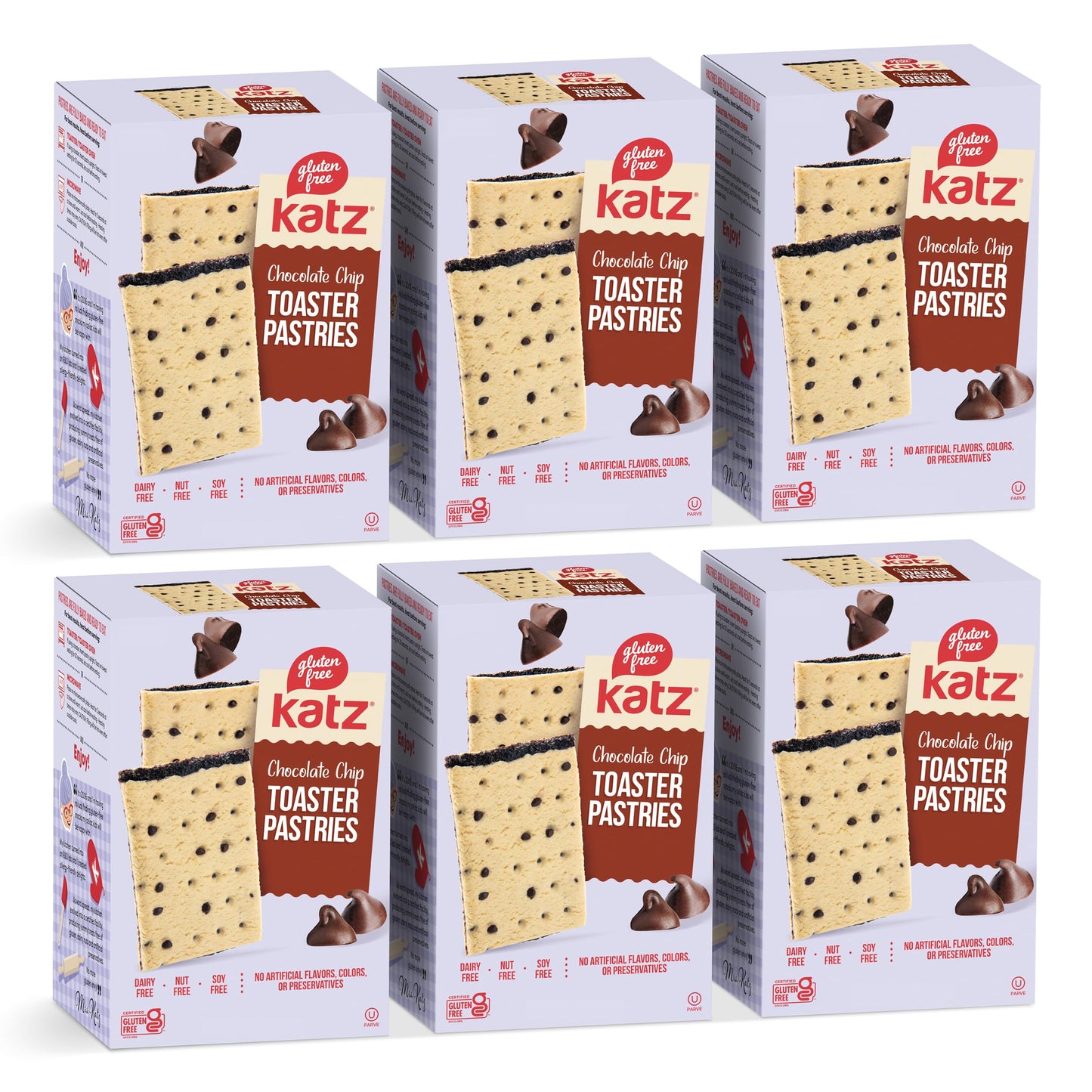 Katz Gluten Free Toaster Pastries. Chocolate Chip. Easy Breakfast Food Or Anytime Snacks For Adults & Kids. Sesame Free, Dairy F