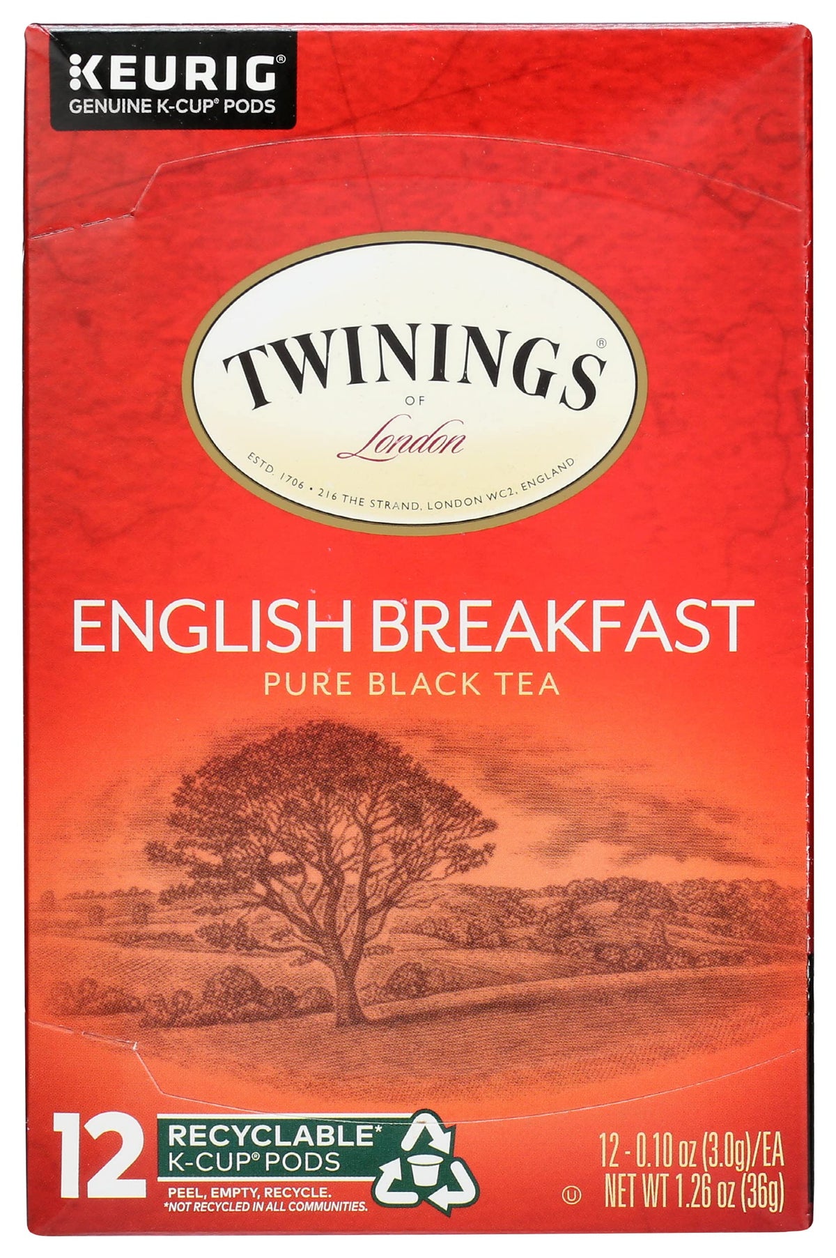 Twinings Tea English Breakfast Tea K-Cups, 12 Ct