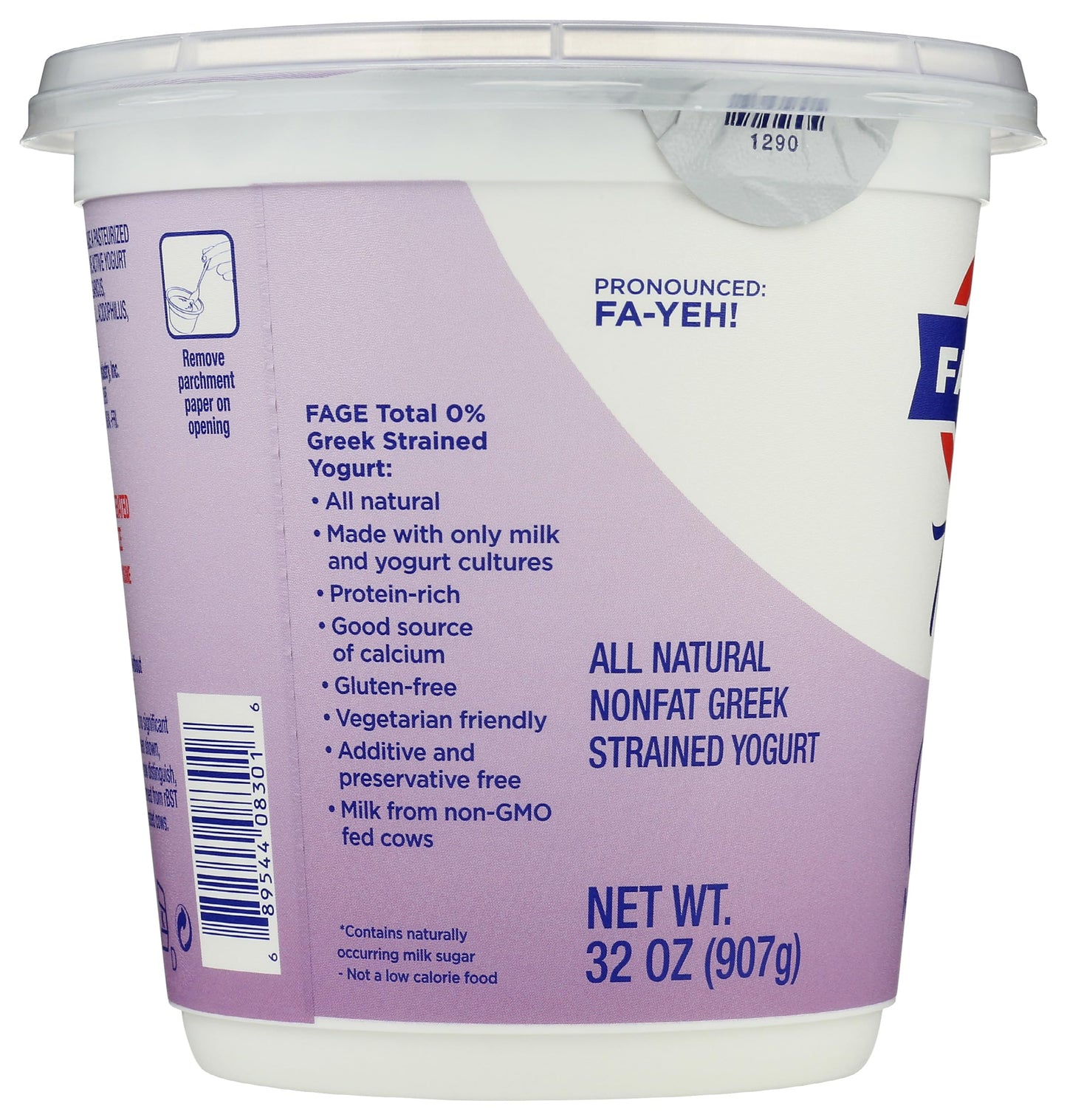 FAGE Total Greek Yogurt, 0% Nonfat, Plain, 32 oz