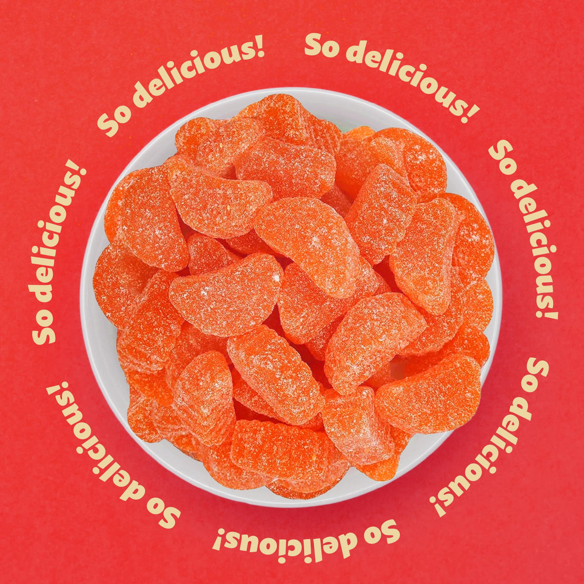 Orange Slices Jelly Candy | 2-Pound Bag | Sugar-Dusted | Gelatin-Free