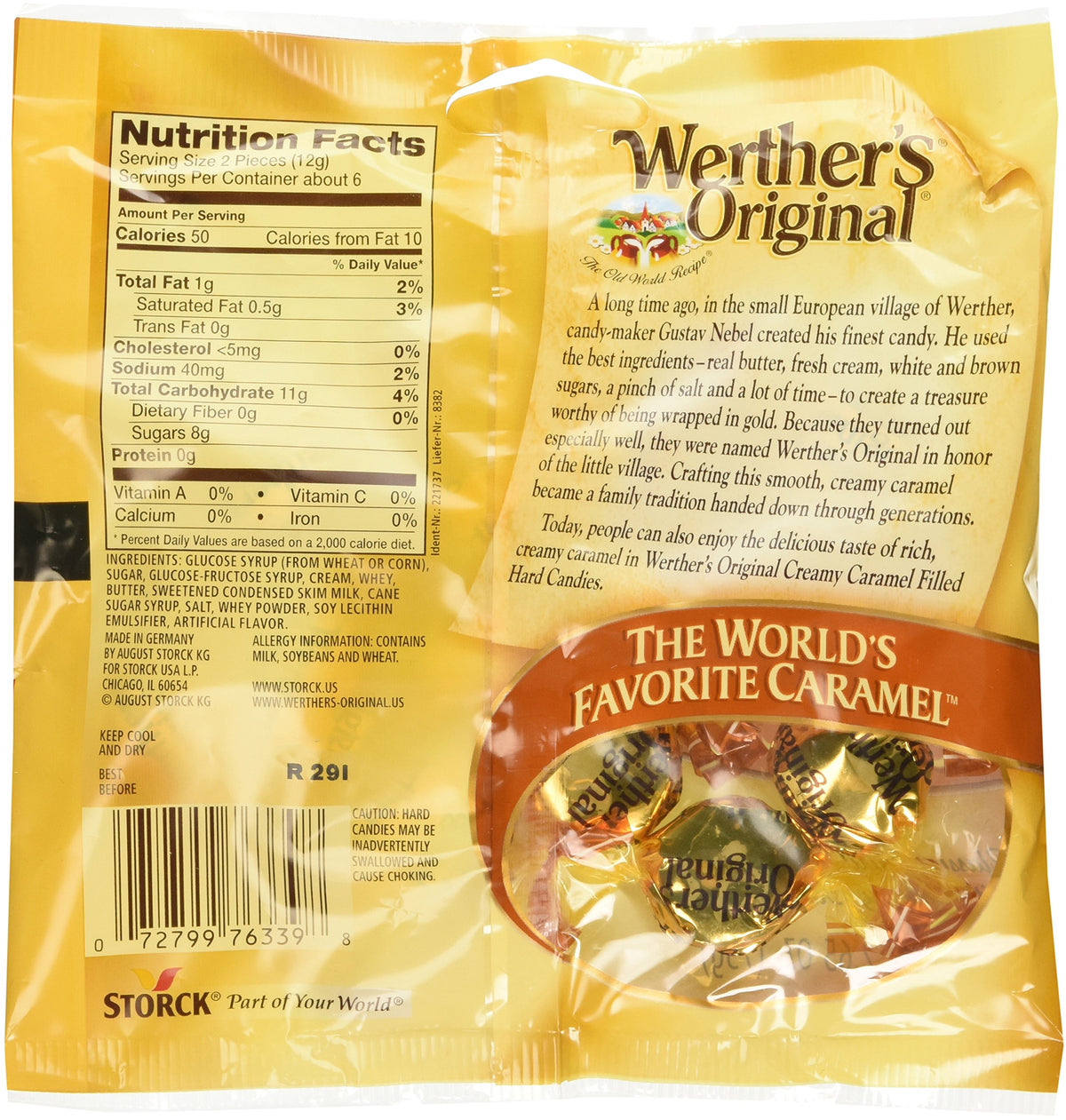Werthers Original Creamy Caramel Filled Hard Candies (2.65oz) 3 Pack
