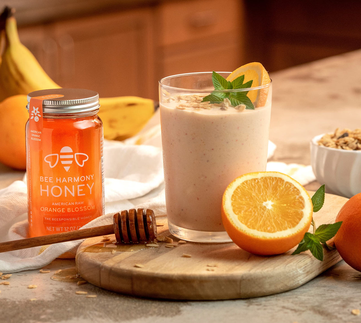 Bee Harmony American Raw Orange Blossom Honey, 12 Ounce