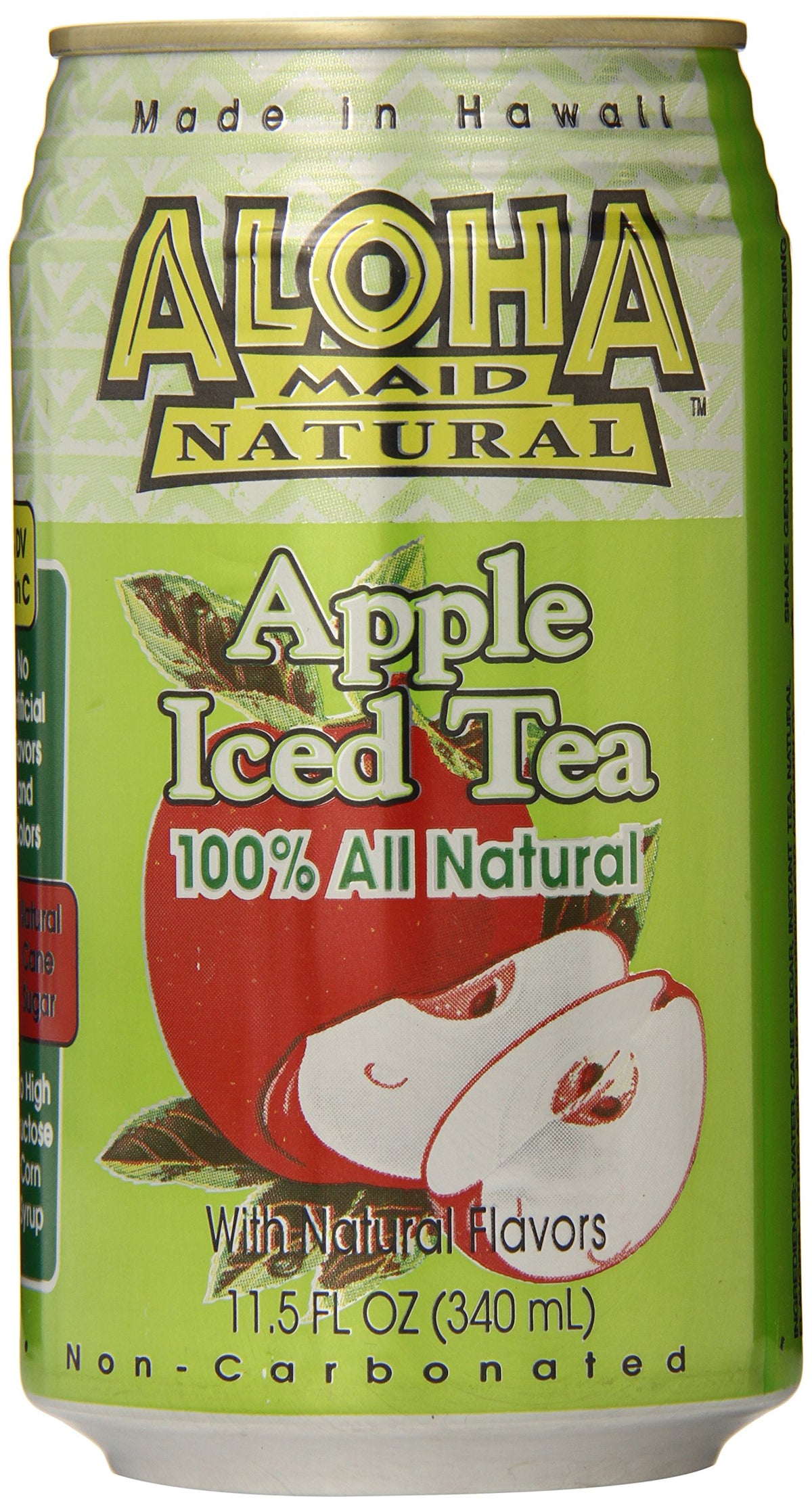 Aloha Maid Natural Iced Tea, Apple, 11.5 Ounce (Pack of 24)