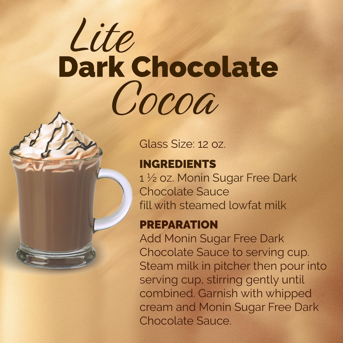 Monin - Sugar Free Dark Chocolate Sauce, Velvety and Rich, Great for Desserts, Coffee, and Snacks, Gluten-Free (64 Ounce)