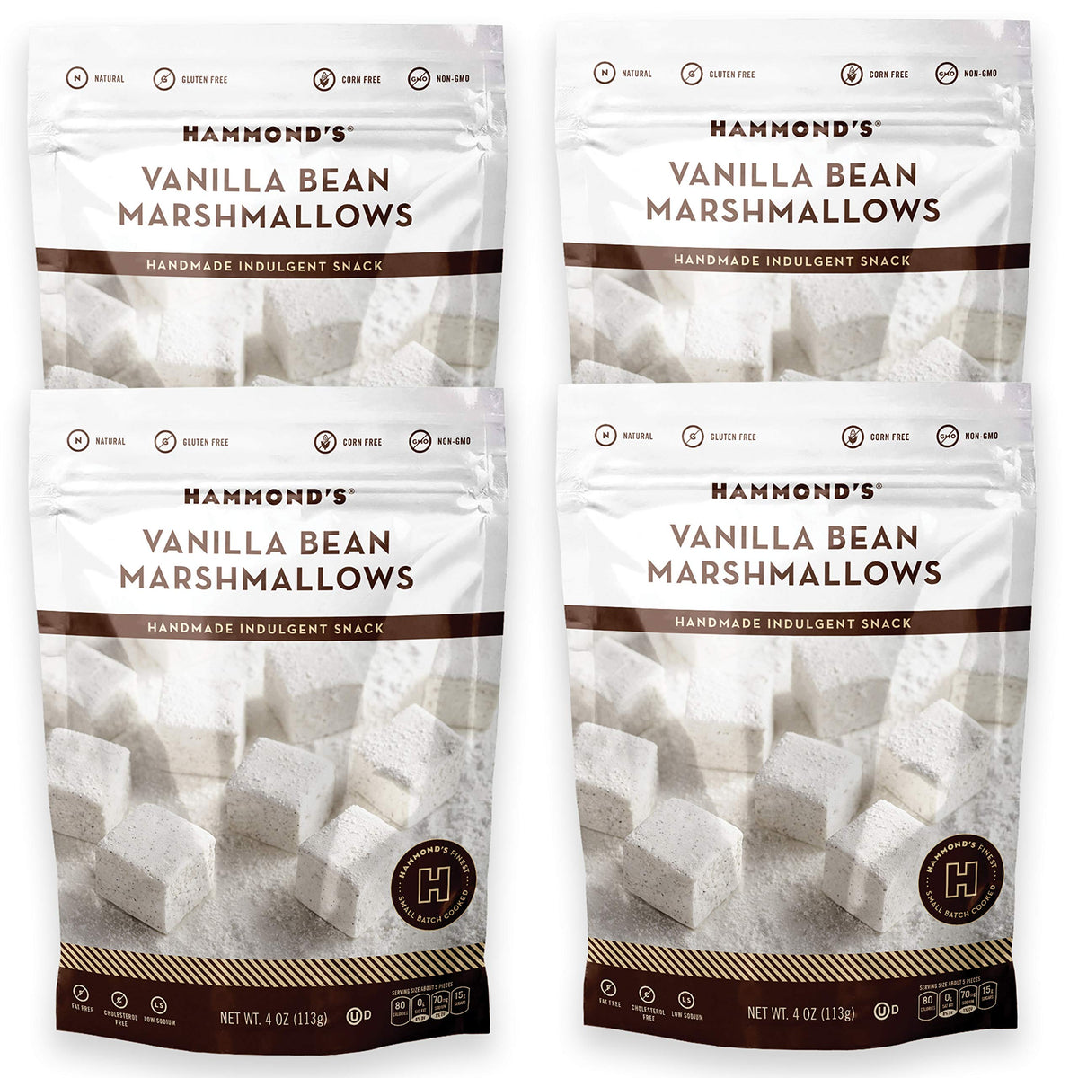 Hammonds Candies Gourmet Marshmallows - Vanilla Bean, Gluten-Free, 4 Pack