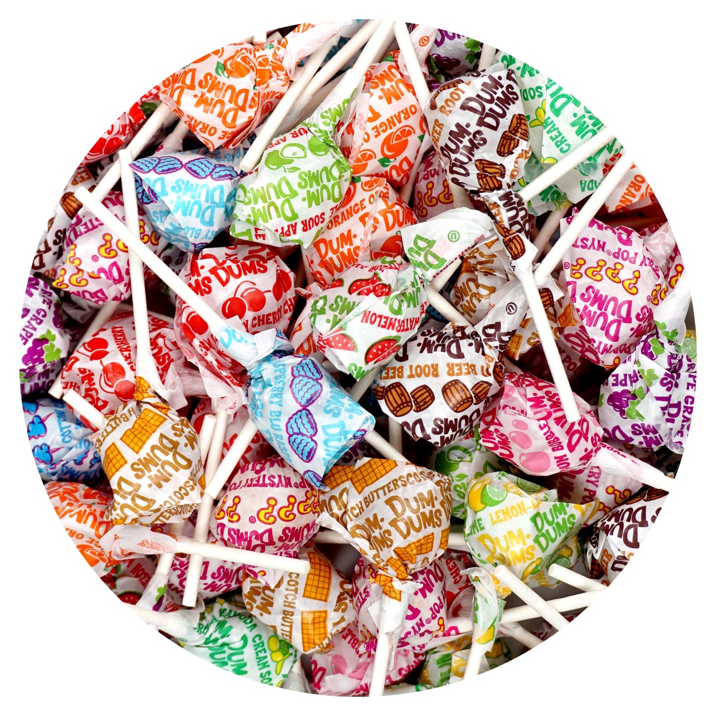 Dum Dums Original Mix Lollipops, 2 Lb Bag (120 Pieces Approx.), Gluten Free Hard Candy, Assorted Flavors, Individually Wrapped L