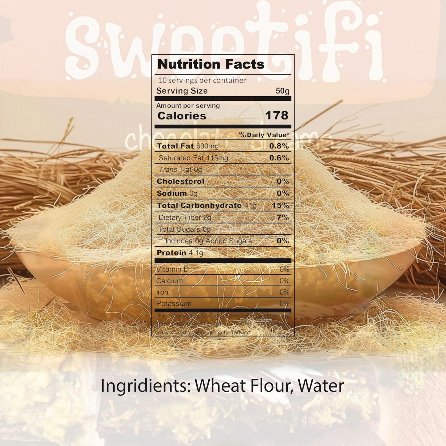 Sweetifi Bulk Kataifi Shredded Fillo Dough, Dried Chopped Kataifi For Dubai Chocolate, Authentic Kataifi Pastry For Desserts And