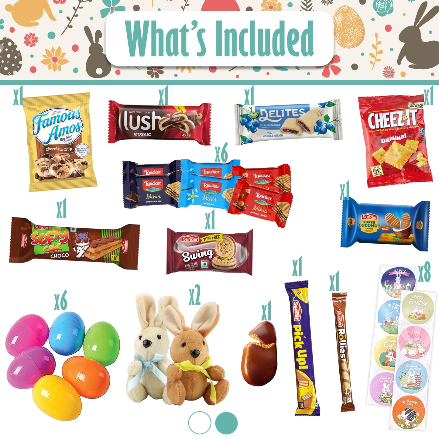 Easter Snack Yellow Tin (46 Count) Filled With Candy, Peelable Gummies, Bunny And More, Great Package For Family, Friends, Boys