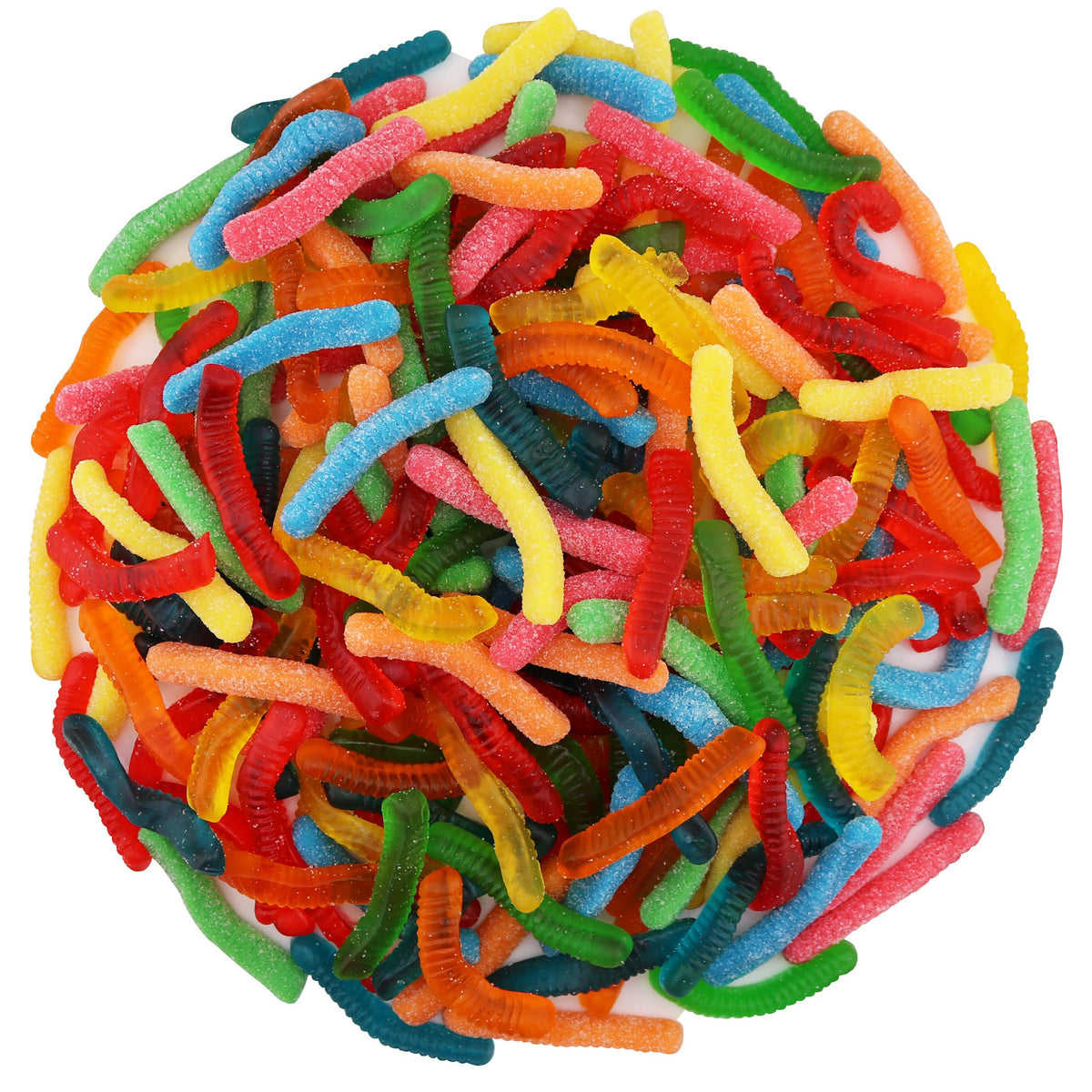 FirstChoiceCandy Sweet & Sour Gummy Worms, Multi Flavors and Solid Colors (2 Pound, Super Fruit Mix)