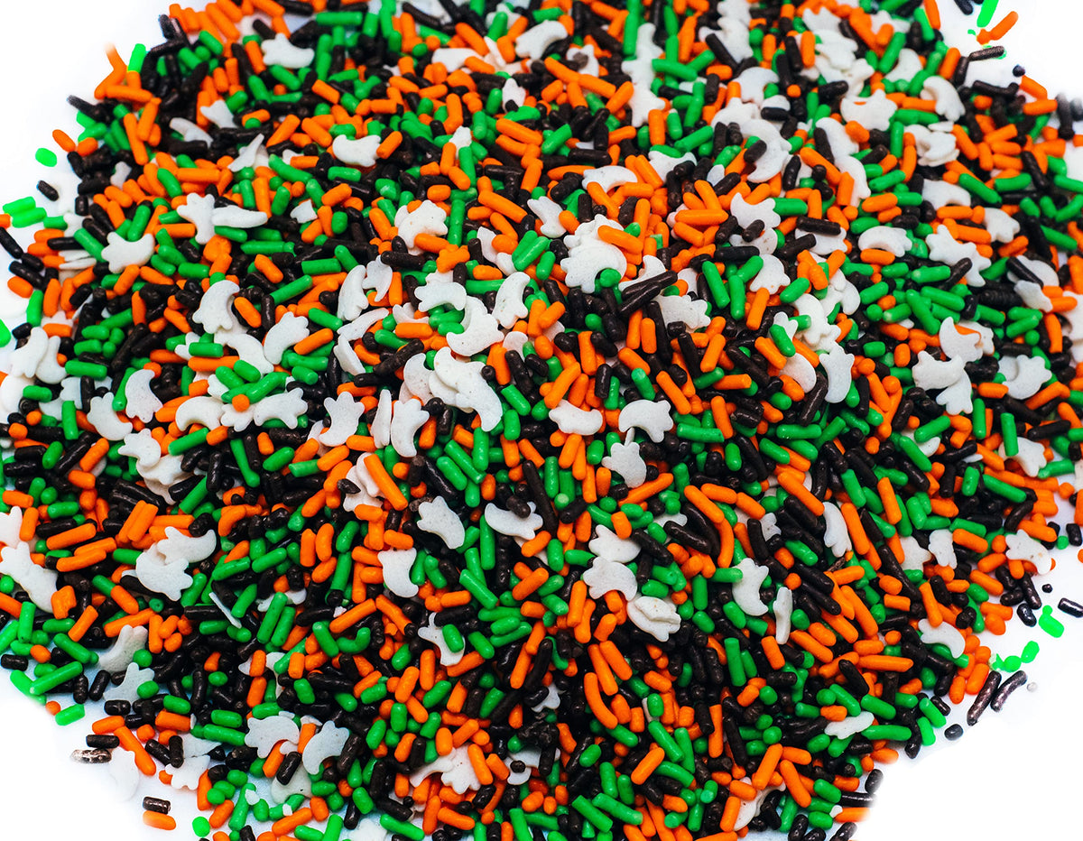 Halloween Party Edible Decorations Sprinkle Blends - A Spooky 4 Ounce Variation (Ghost Bumps)
