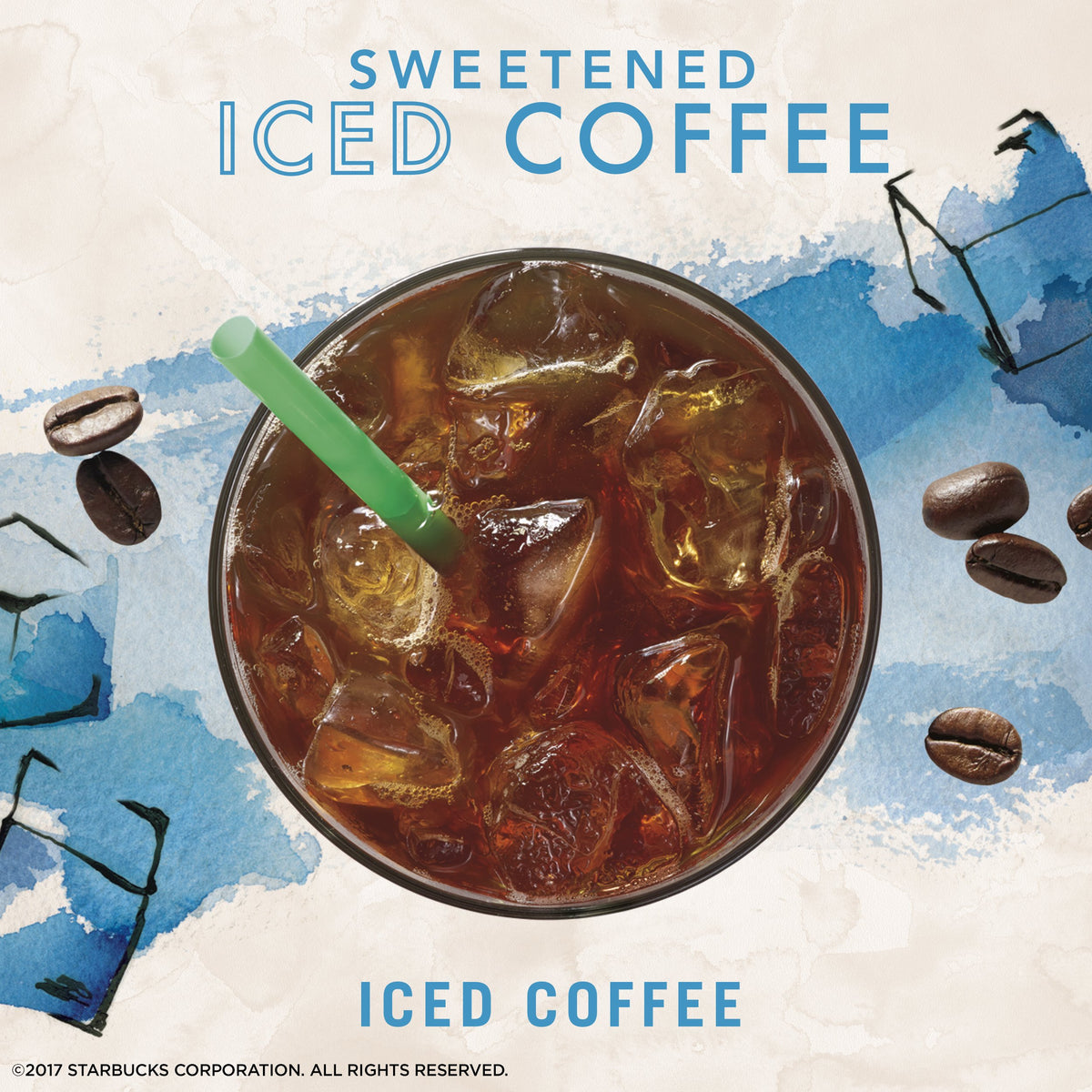 Starbucks Via Instant Coffee Medium Roast Packets - Sweetened Iced Coffee - 1 Box (6 Packets)