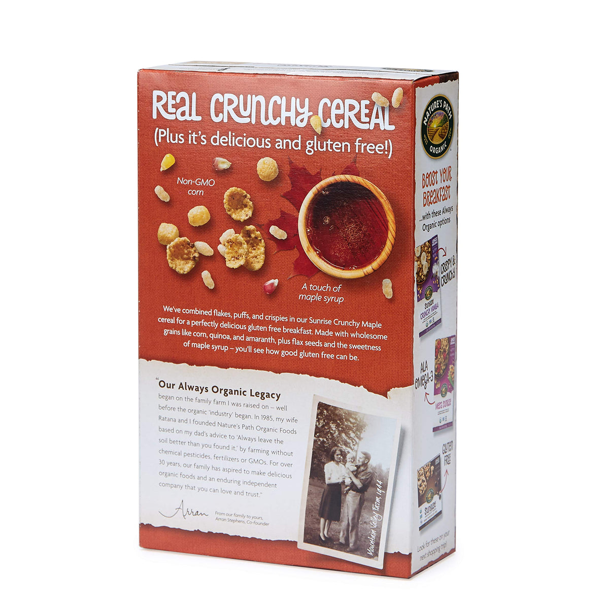 Nature s Path Organic Sunrise Crunchy Maple Cereal, 10.6 oz (Pack of 12), Gluten Free, Non-GMO