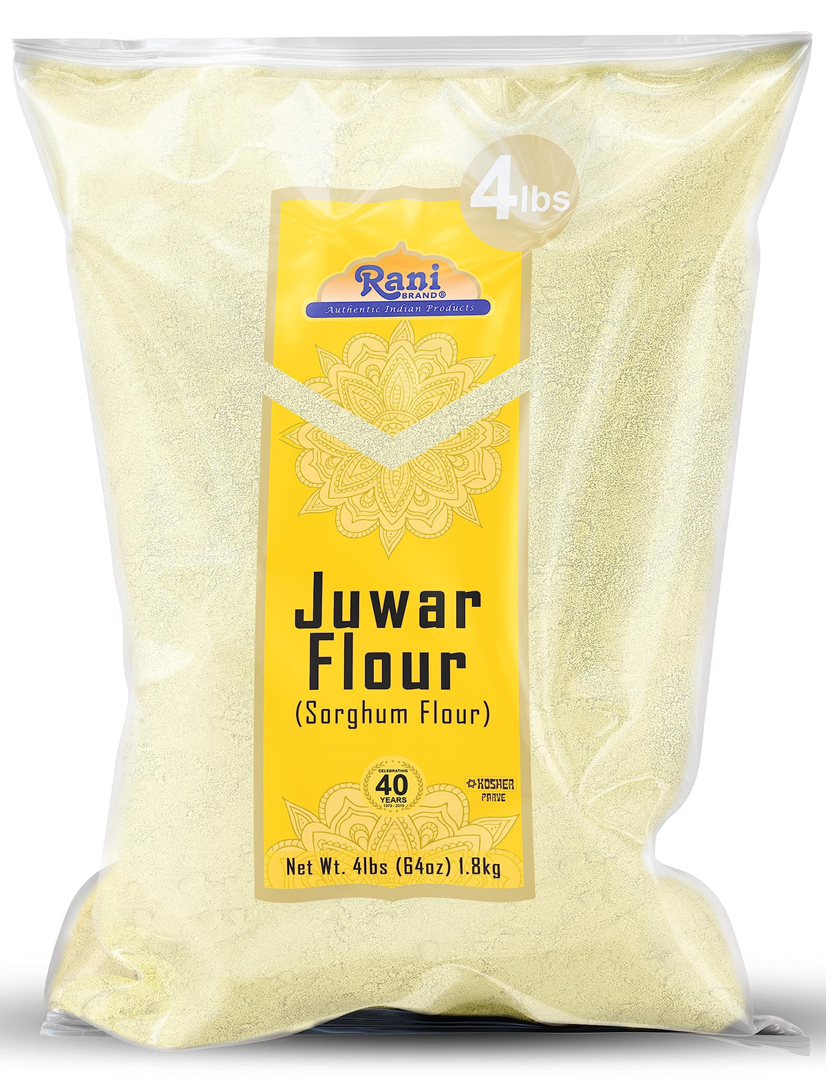 Rani Juwar Flour, All Natural, Vegan, Gluten Friendly, Non-GMO, Kosher, 64oz (4lbs), Indian Origin
