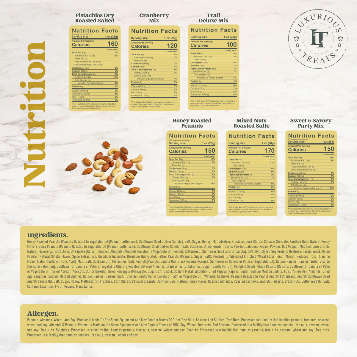 Dried Fruit And Nuts Gift Basket – Anniversary Ideas For Couples Gourmet Mixed Nuts Variety Pack, 6 Section Healthy Snack Tray, Wedding Gifts Box For Men And Women, Husband Wife Mature-Themeds