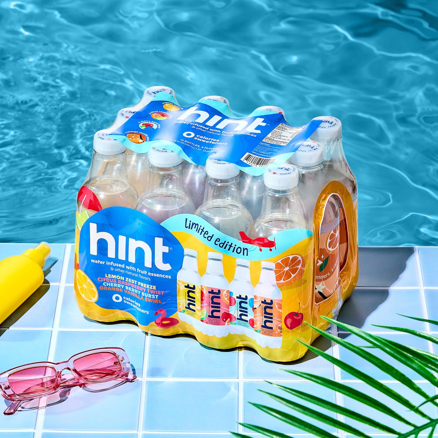 Hint Fruit-Infused Bottled Water, Sugar-Free, 16 Fl Oz, Summer Classics Variety Pack, Zero Calories, Natural Fruit Essences, Pack of 12