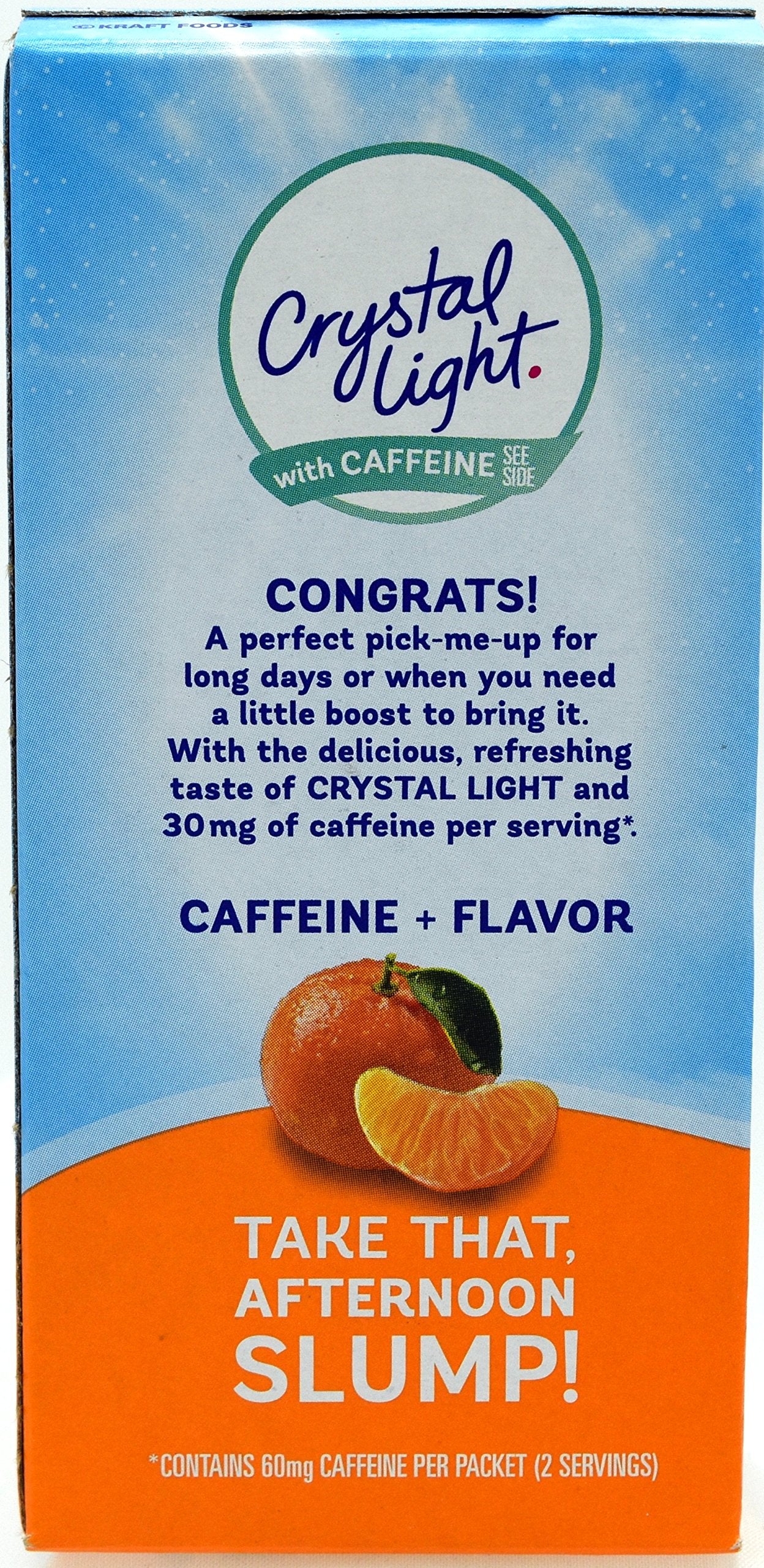 Crystal Light On The Go Citrus Drink Mix with Caffeine, 10 Packets, Pack of 25