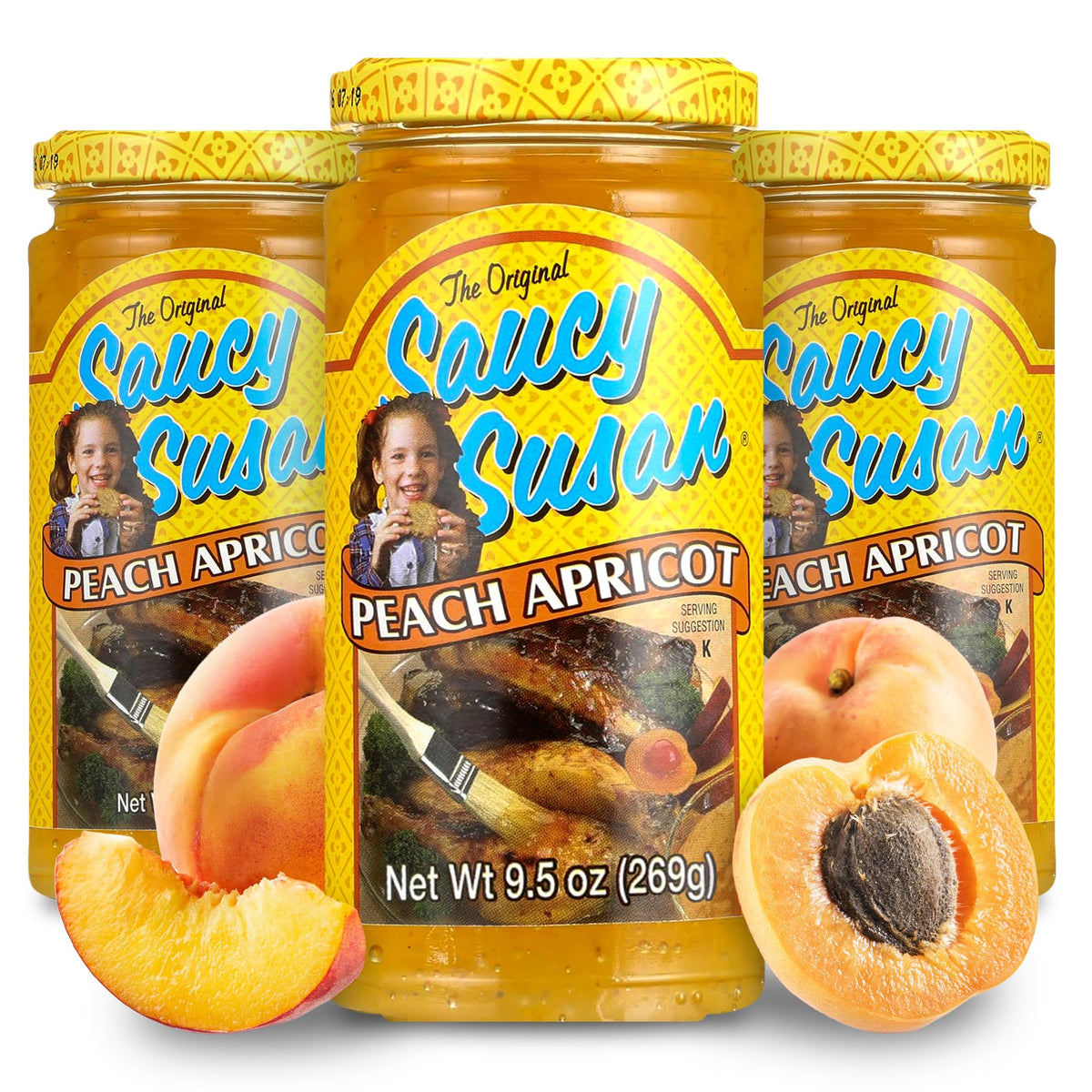 Saucy Susan Apricot Peach Sauce 9.5oz (Large Jars) - 3 Unit Pack