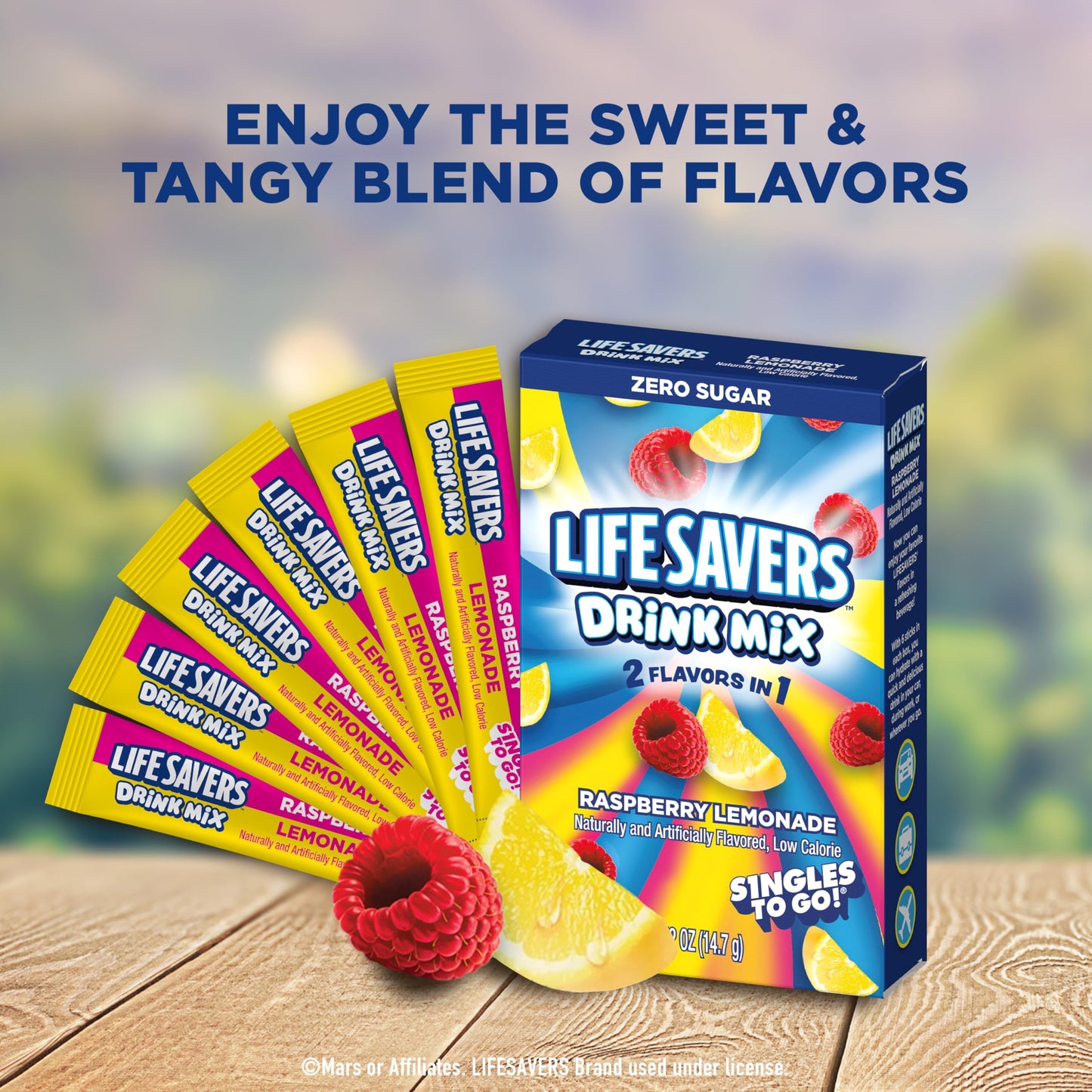 Lifesavers Singles to Go Powdered Drink Mix, Raspberry Lemonade, 6 Stick Per Box, 12 Boxes Included for Total of 72 Sticks