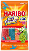 Haribo Gummi Candy Z!NG Sour Streamers, Assorted Fruity Flavors, 4.5 Ounce (Pack of 12), Soft & Chewy Snacks